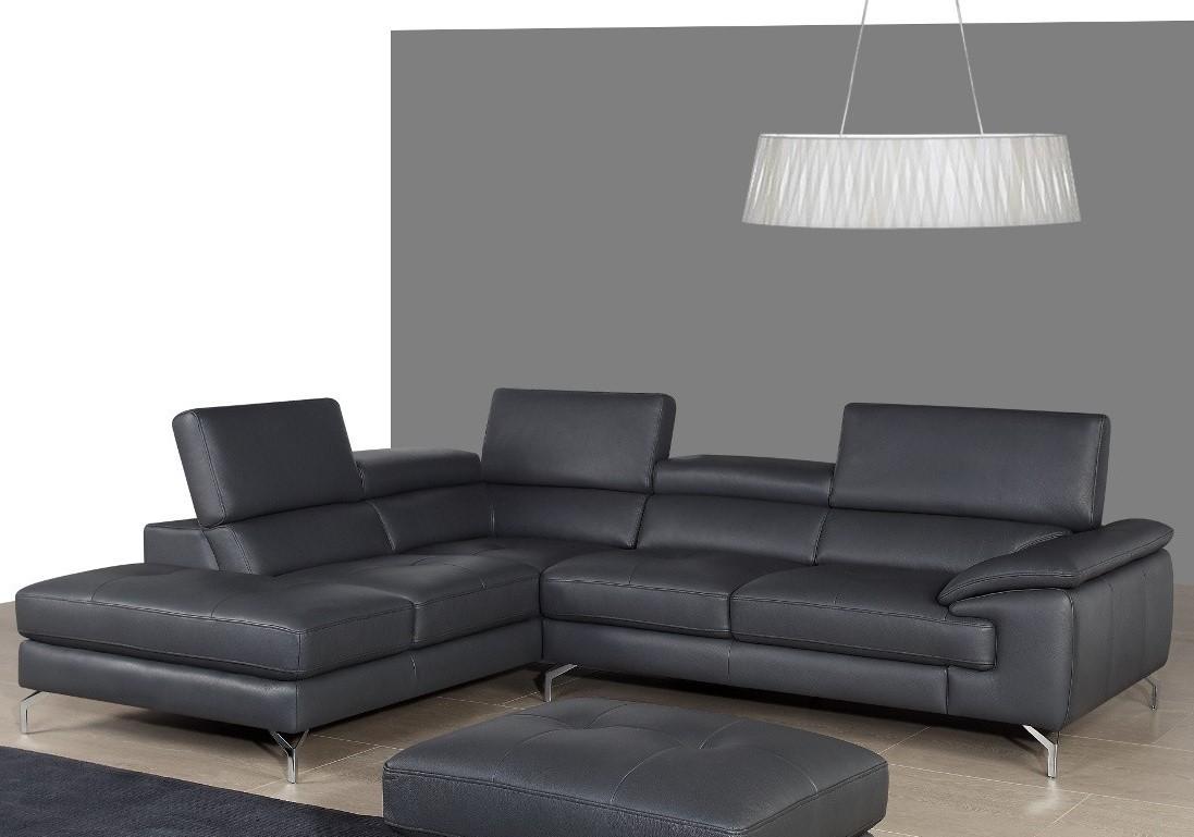 

    
A973 Premium Leather Sectional LHC in Slate Gray Modern J&M

