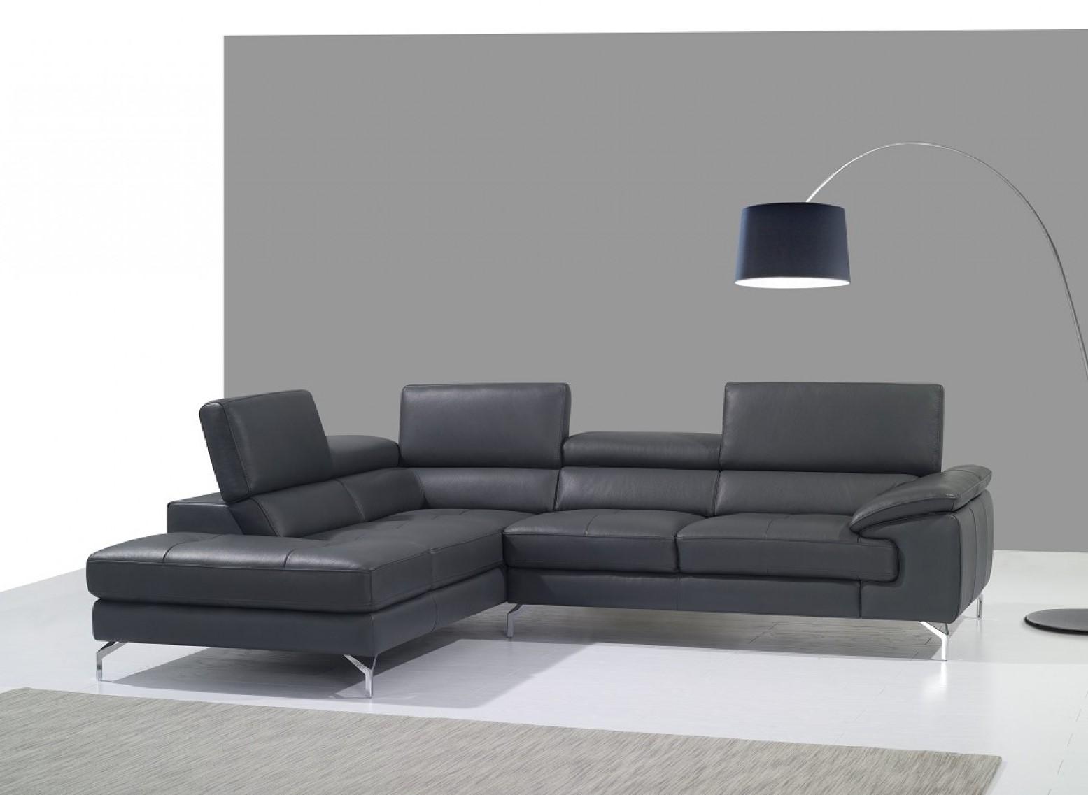 

    
A973 Premium Leather Sectional LHC in Slate Gray Modern J&M
