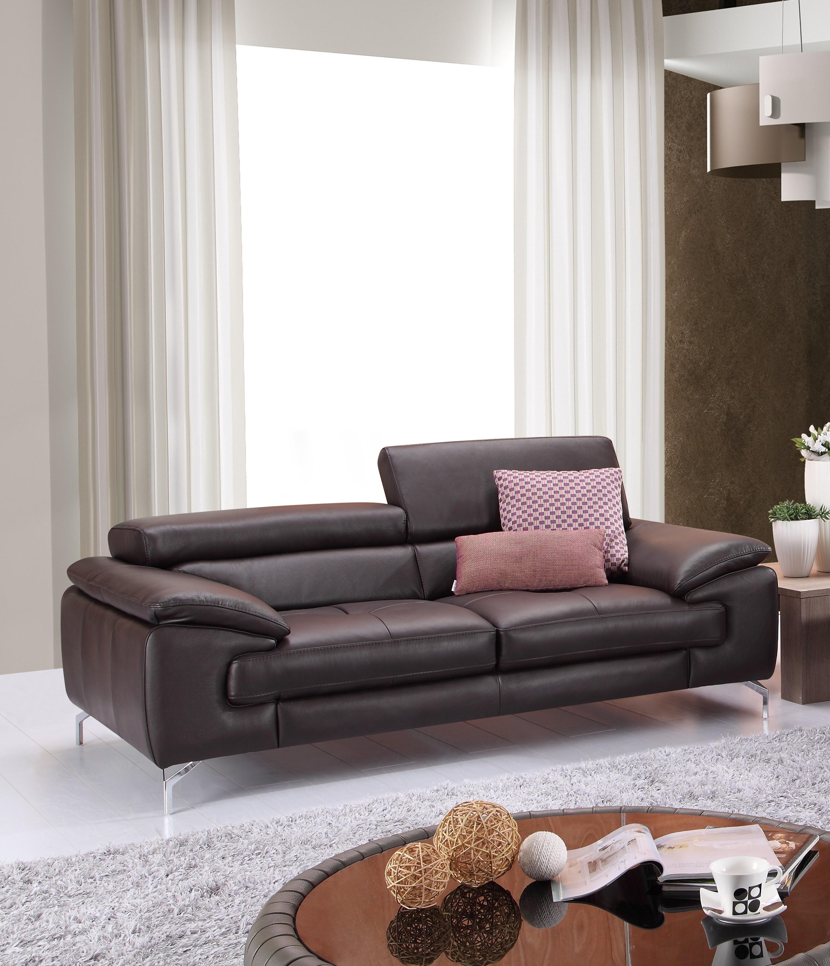 Contemporary Sofa A973 SKU179061111 in Coffee Leather