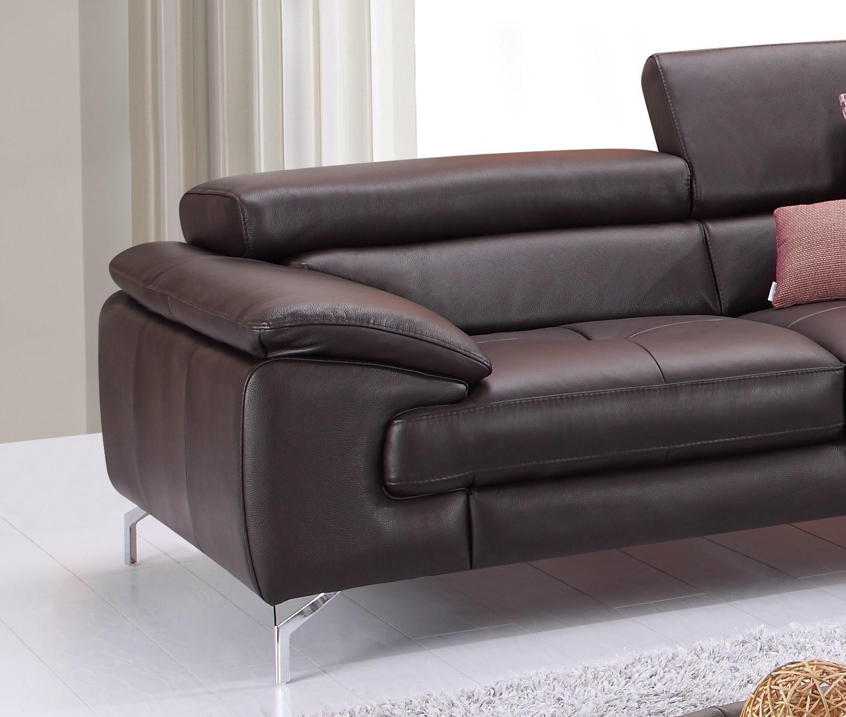 

    
Coffee Italian Premium Genuine Leather Sofa Contemporary J&M A973
