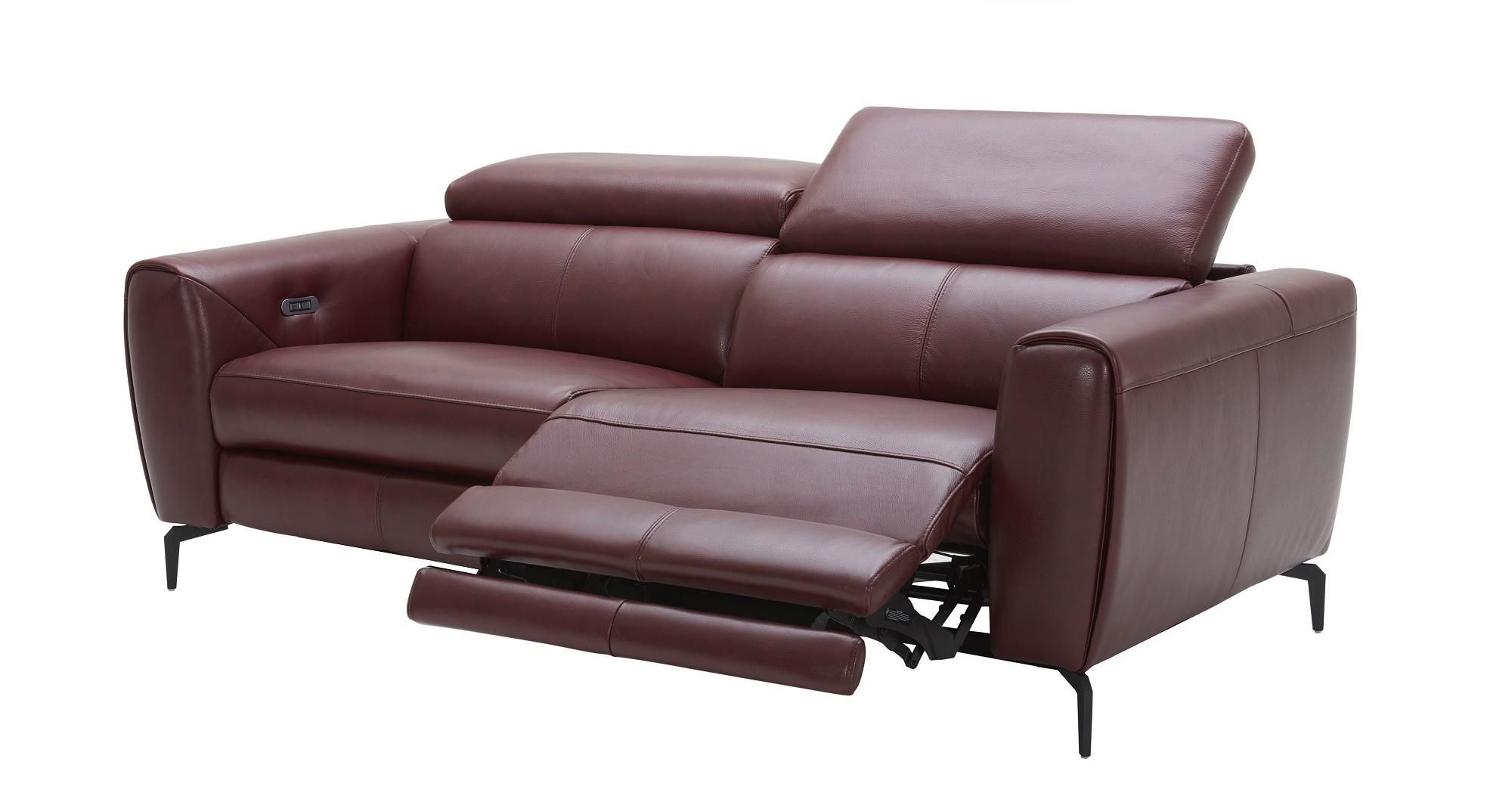 Contemporary, Modern Sofa recliner Lorenzo MERLOT 18822-S in Merlot Italian Leather