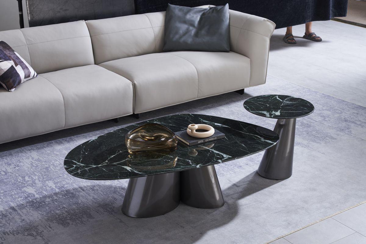 

    
Jade Green Faux Marble & Metal Coffee Table American Eagle CT-J2262 Modern
