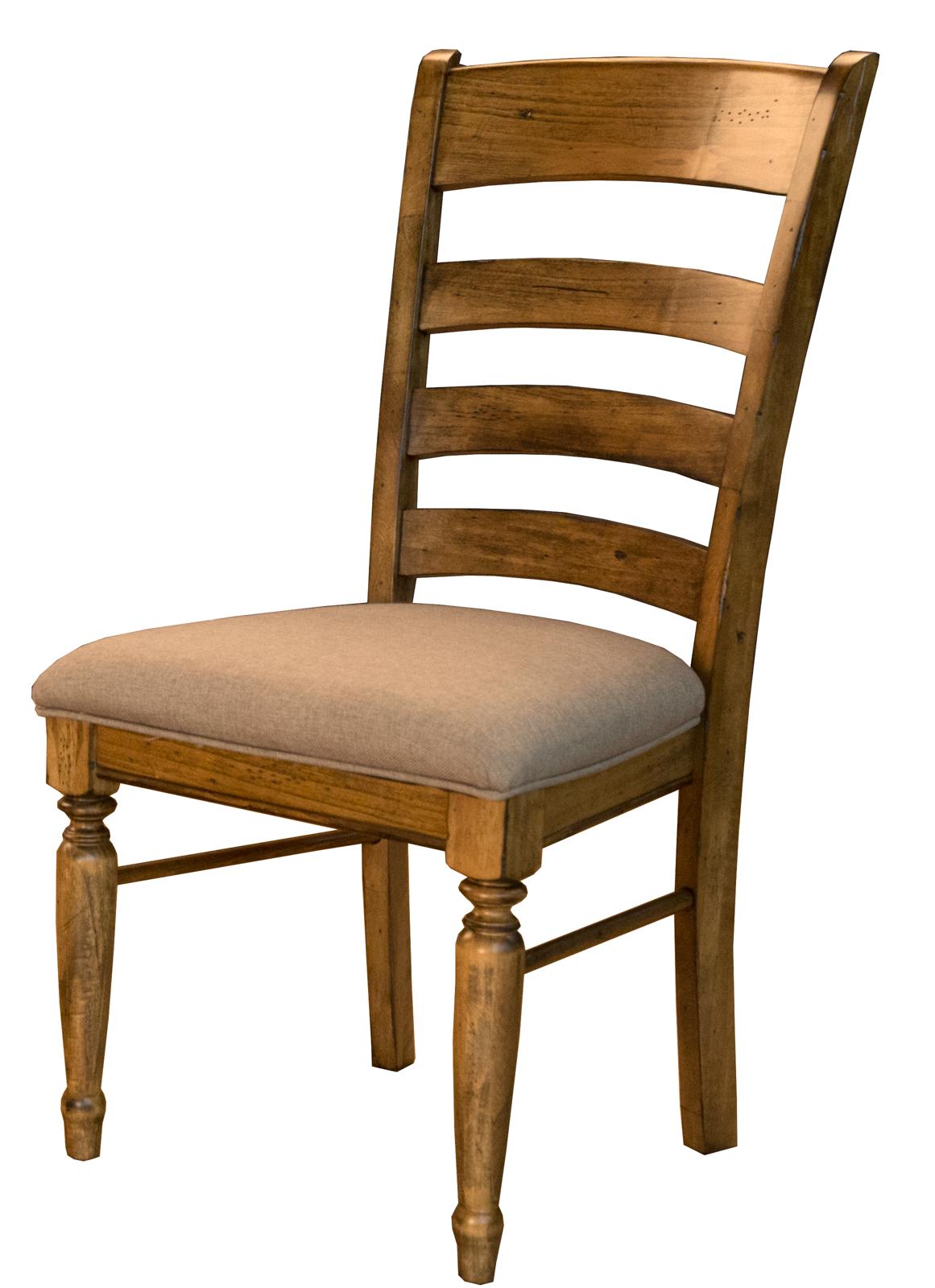 Rustic Dining Side Chair Bennett BENSQ235K-Set-2 in Brown Fabric