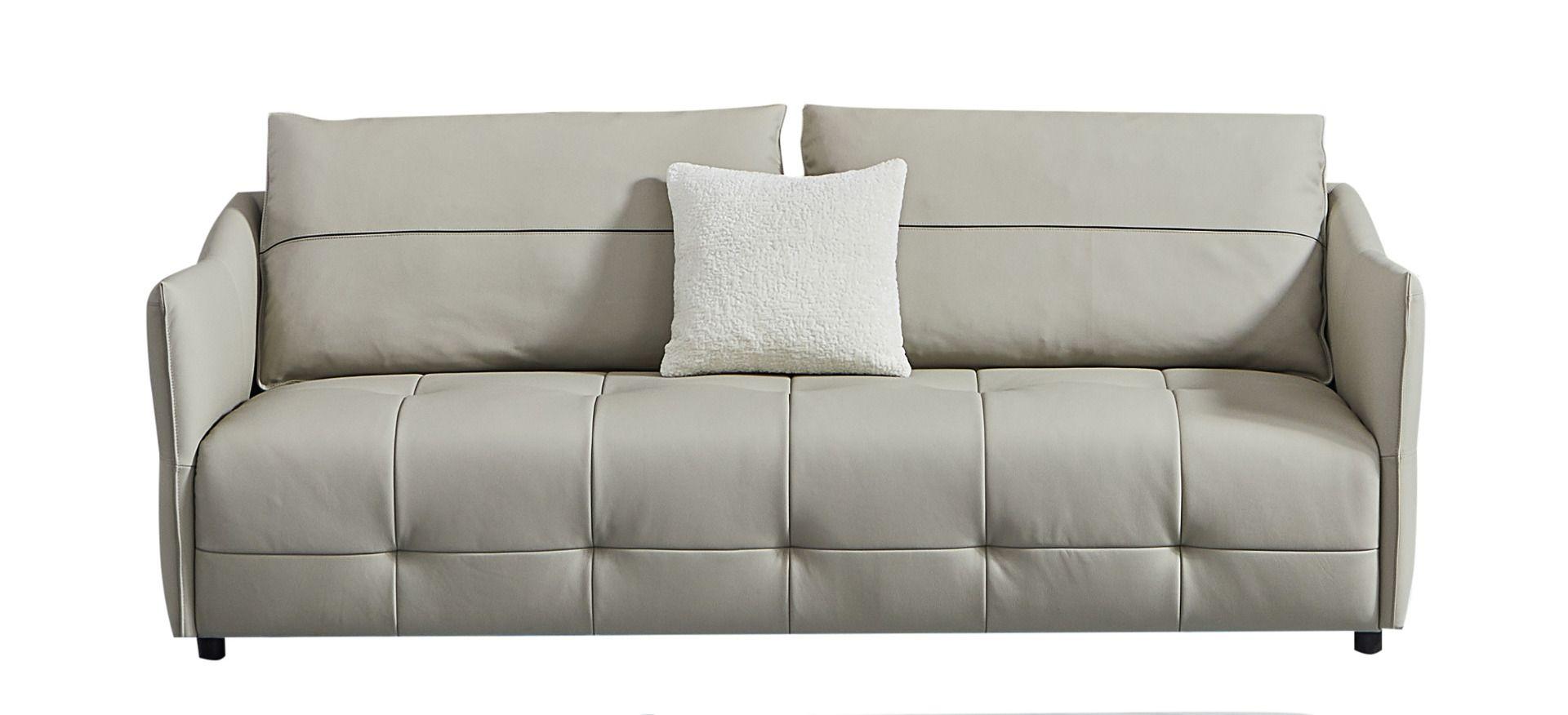 Contemporary Sofa EK-Y1007-SF EK-Y1007-SF in Light Gray Top grain leather