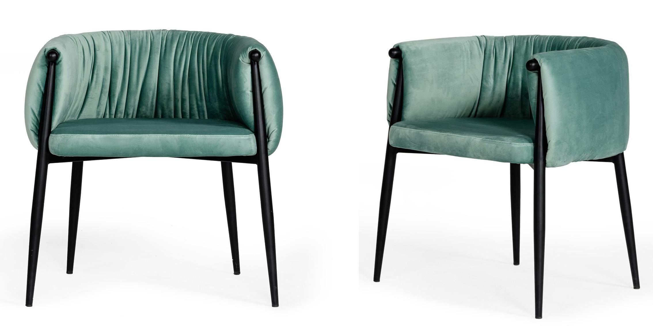 

    
Light Green Fabric Dining Chair Set 2Pcs Modrest Belcaro Modern Contemporary
