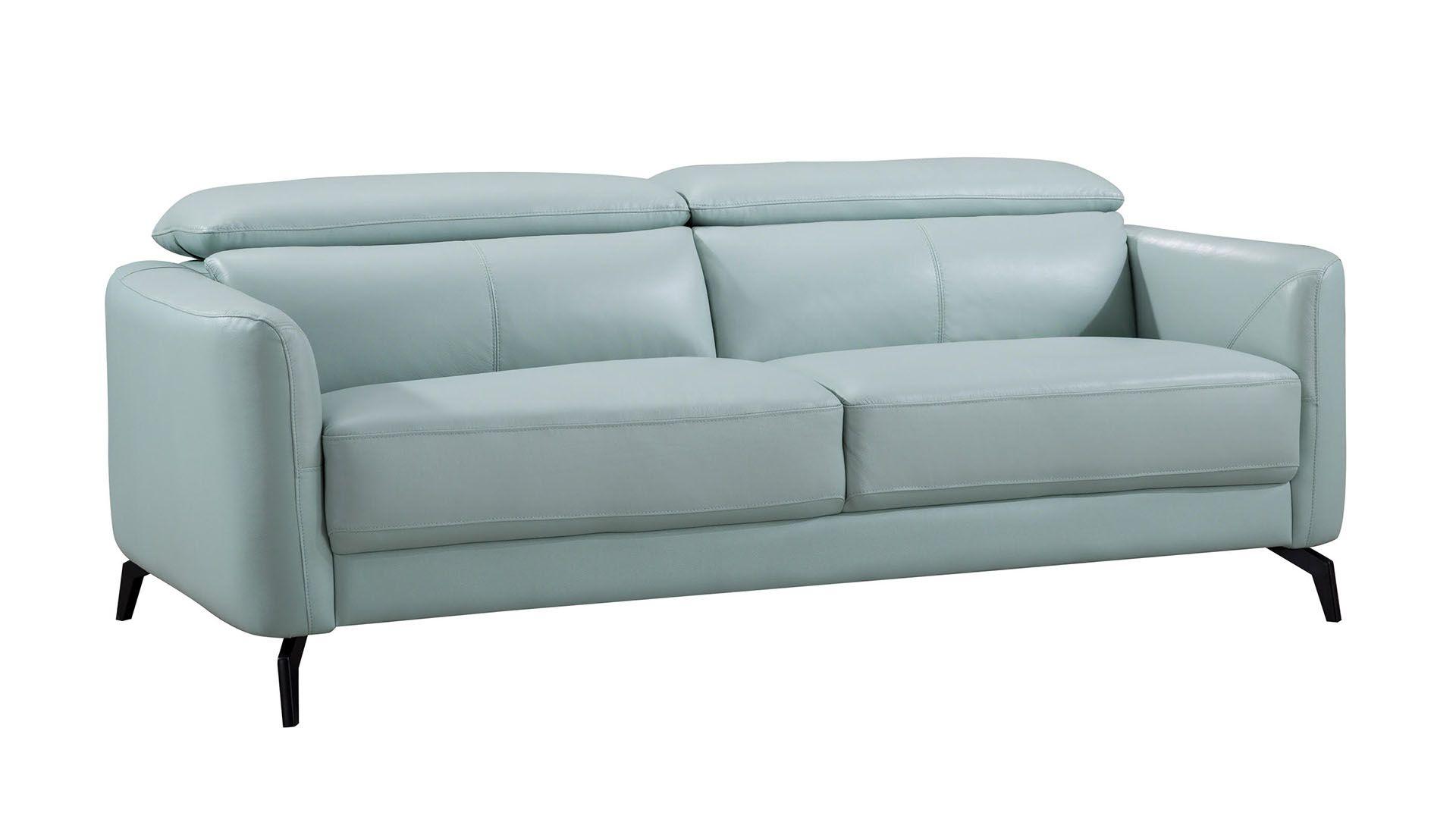 Contemporary, Modern Sofa EK155-LGN-SF EK155-LGN-SF in Teal Italian Leather