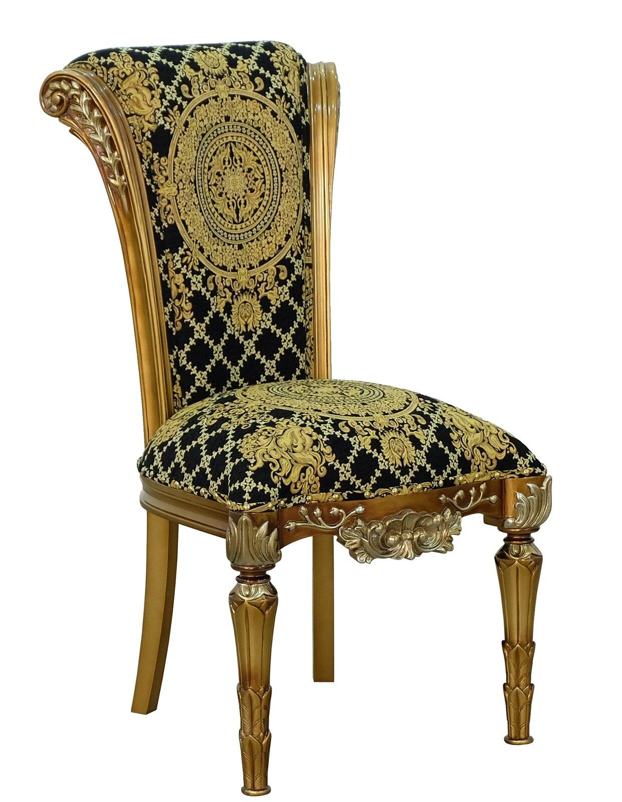 

    
Valentina Black & Gold Luxury Fabric Side Chair Set 2Pcs EUROPEAN FURNITURE
