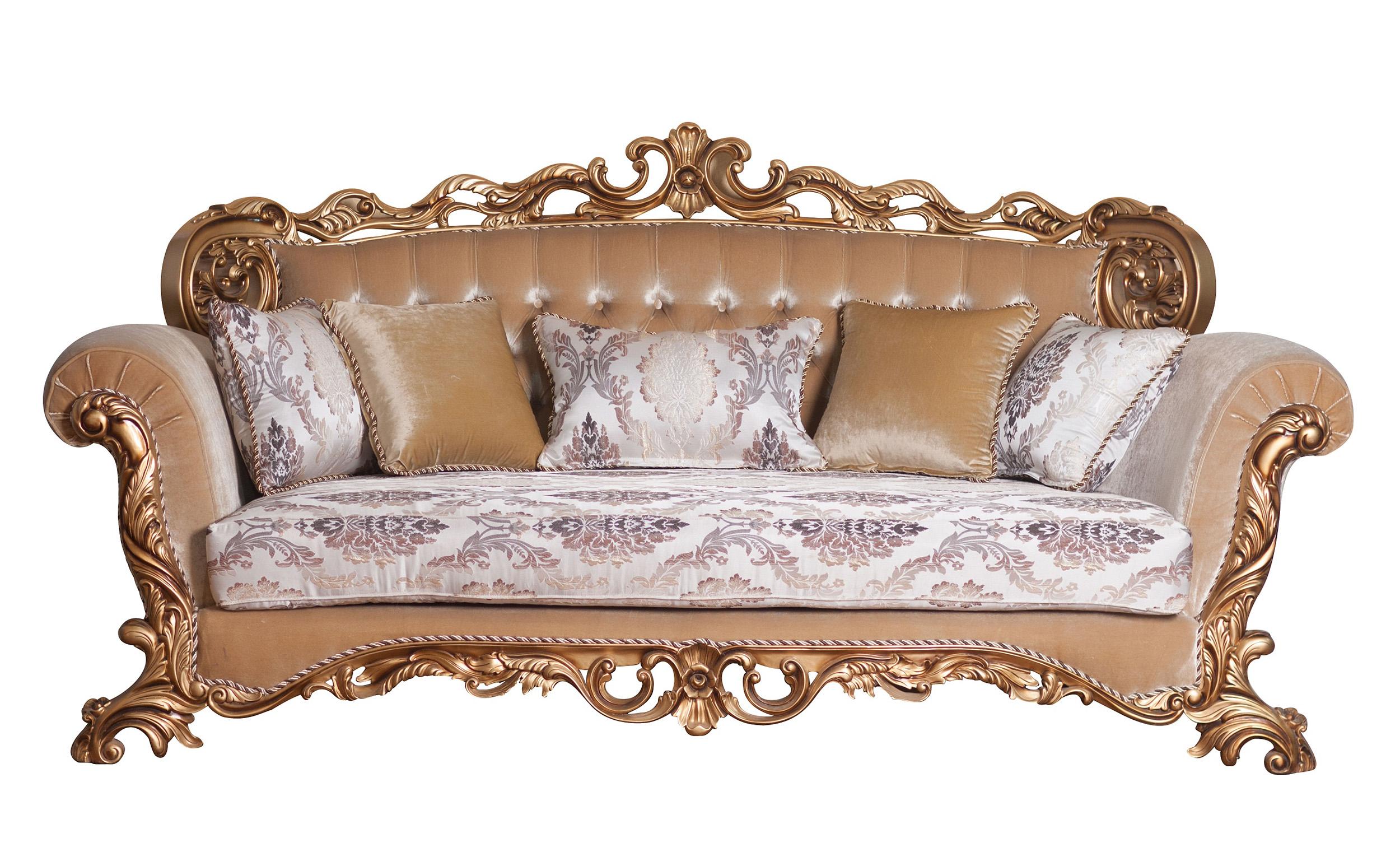 Classic, Traditional Sofa VENEZIA 34013-S in Antique, Bronze Fabric
