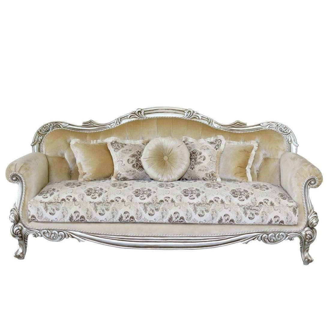 Classic, Traditional Sofa SERENA 37055-S in Antique, Silver Fabric