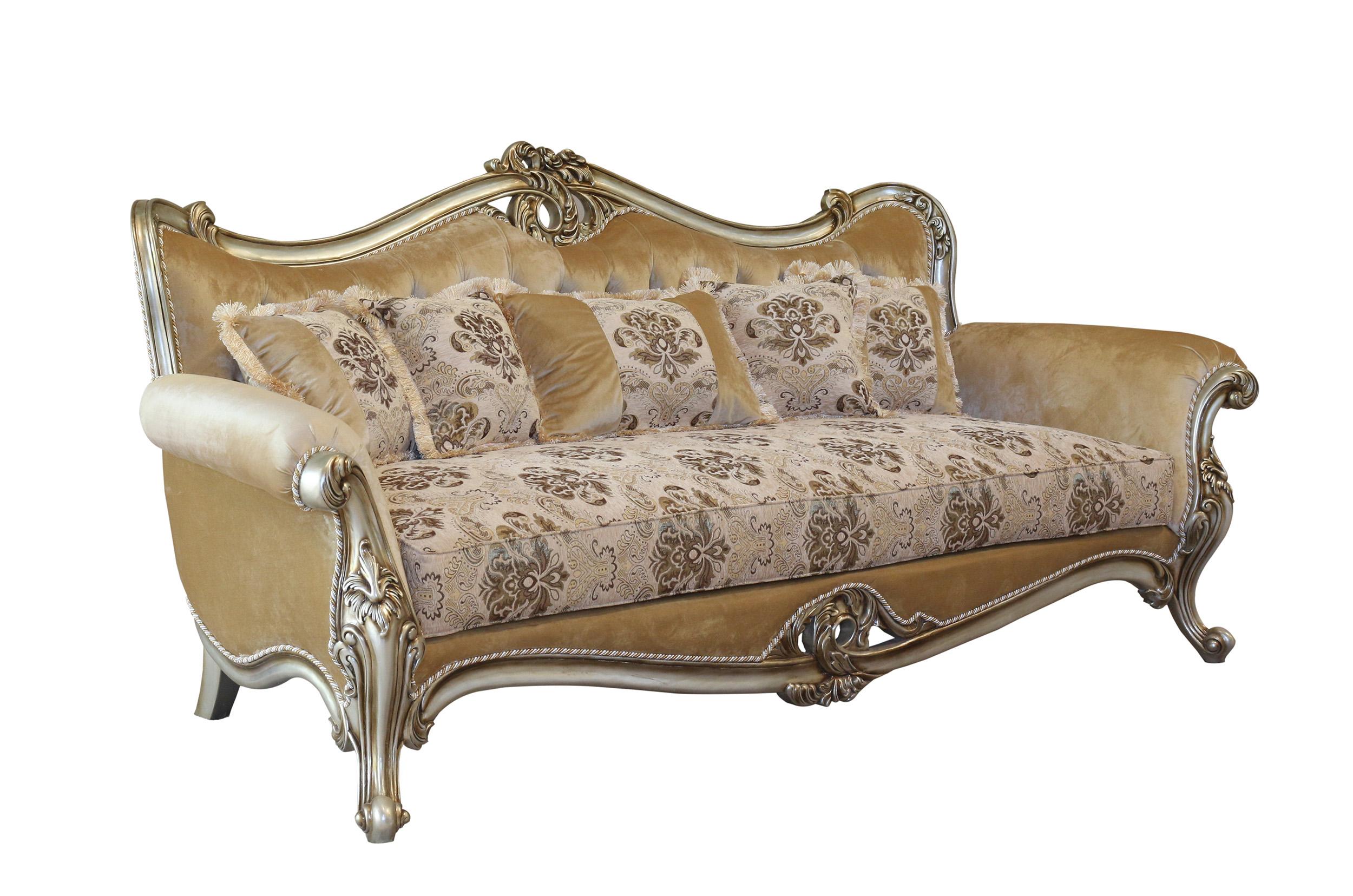 

    
Luxury Antique Silver Wood Trim VALERIA Sofa EUROPEAN FURNITURE Traditional
