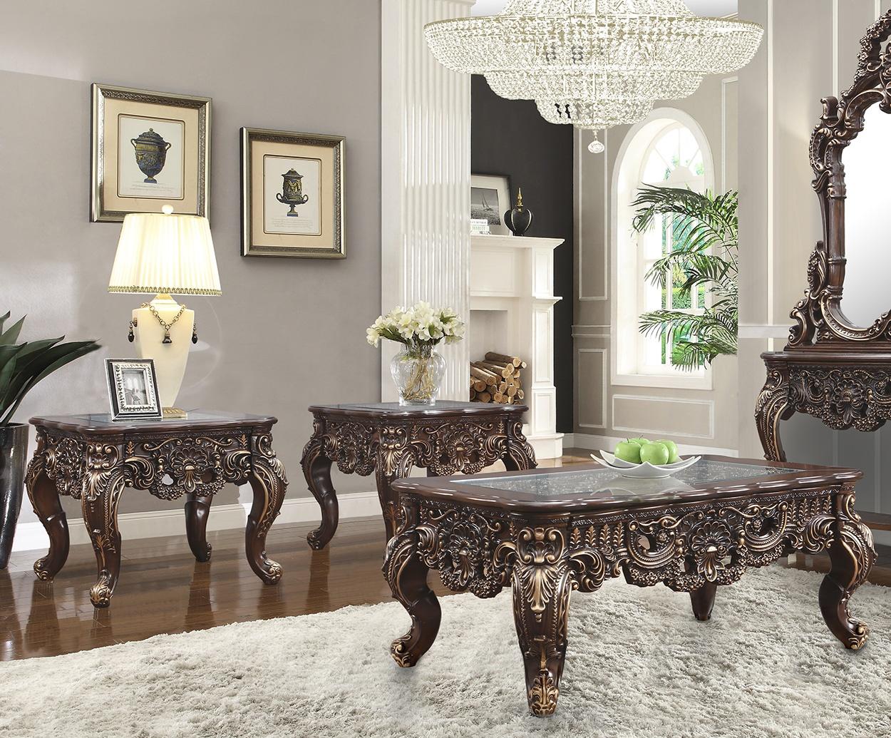 

    
Luxury Cherry Walnut Coffee Table  Traditional Homey Design HD-998C
