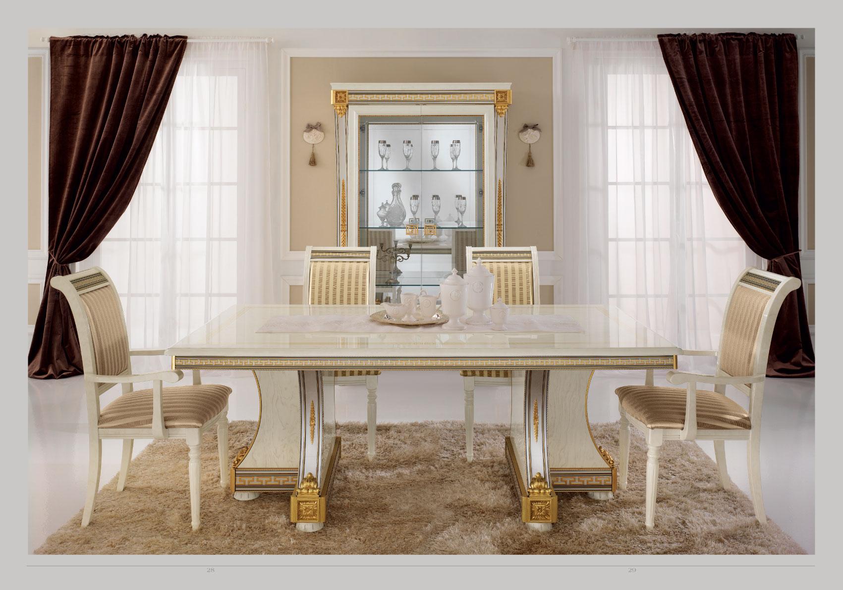 Classic, Traditional, Neo-Classical Dining Table LIBERTYTABLE LIBERTYTABLE in Ivory, Gold, Beige 