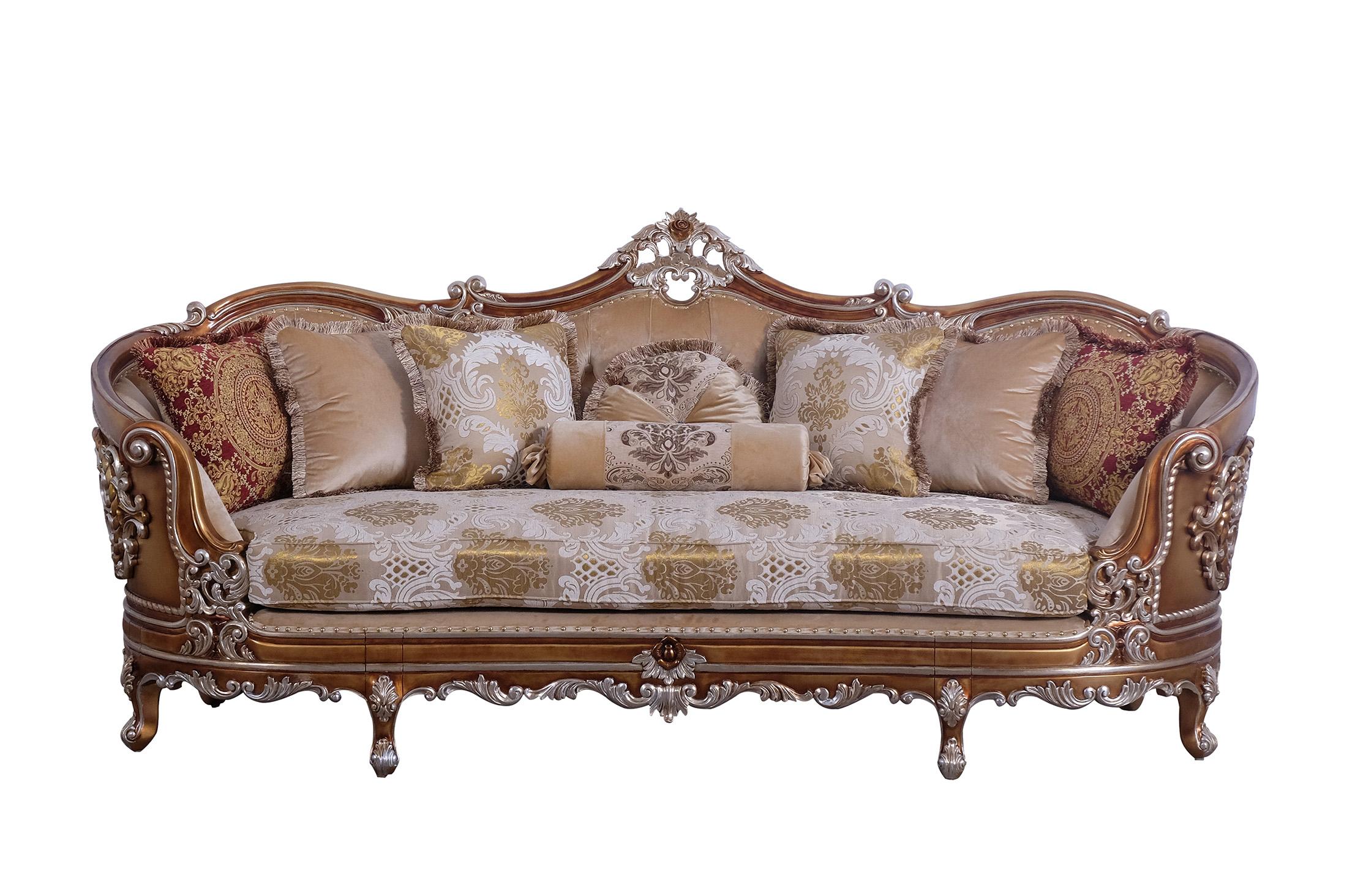 Classic, Traditional Sofa SAINT GERMAIN 35550-S in Sand, Gold Fabric
