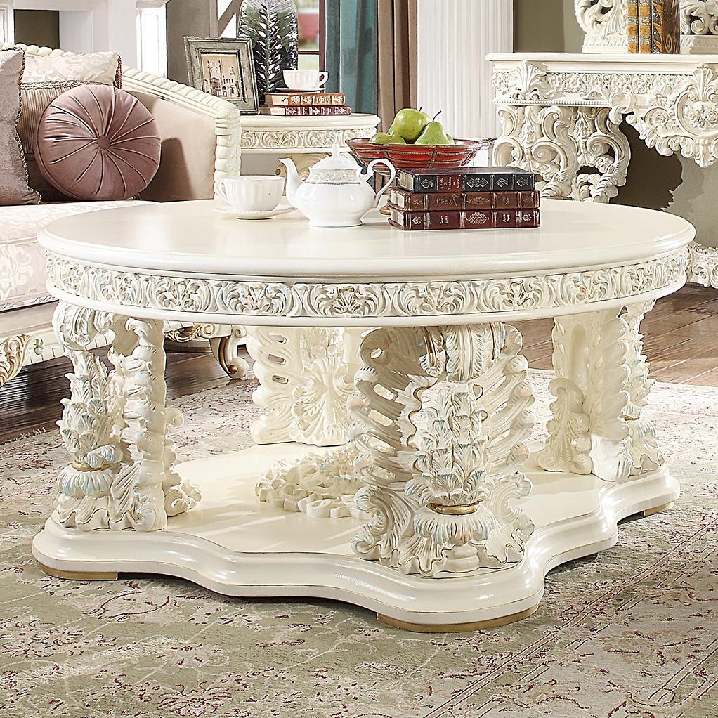 Traditional Coffee Table HD-8089 HD-C8089 in White 