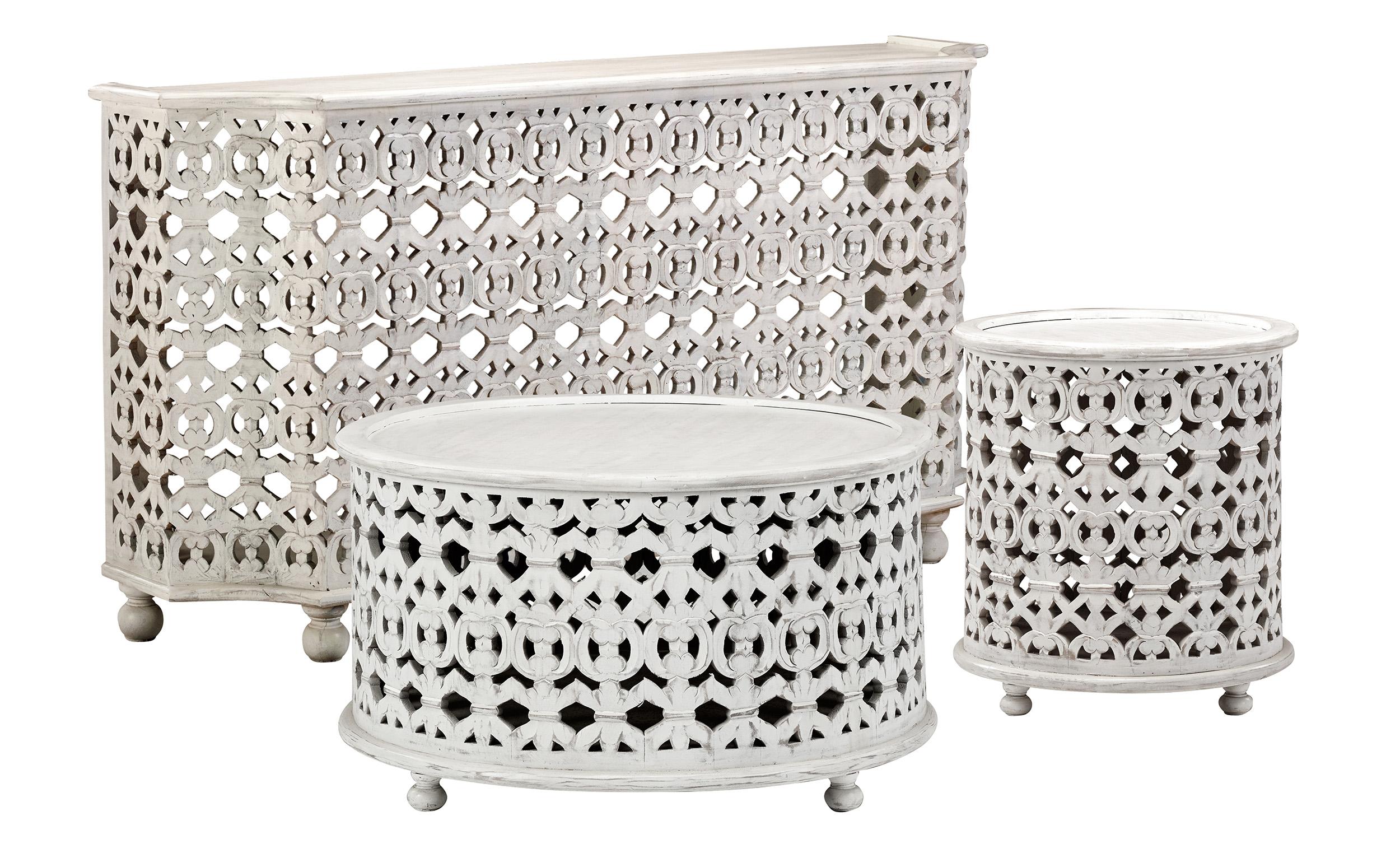 Transitional Coffee Table Set GP-6241-3PC Marguerite GP-6241-3PC in whitewash 
