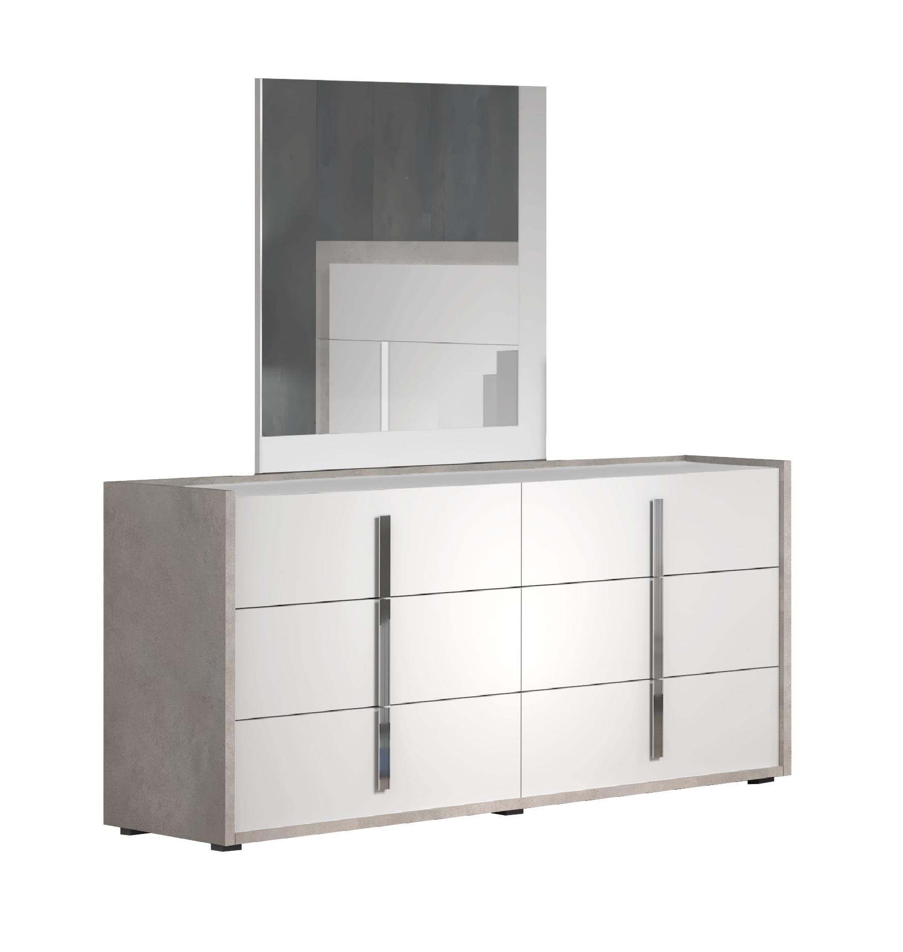 

    
Matt Lacquering White Dresser With Mirror Set by J&M Furniture Ada 17448
