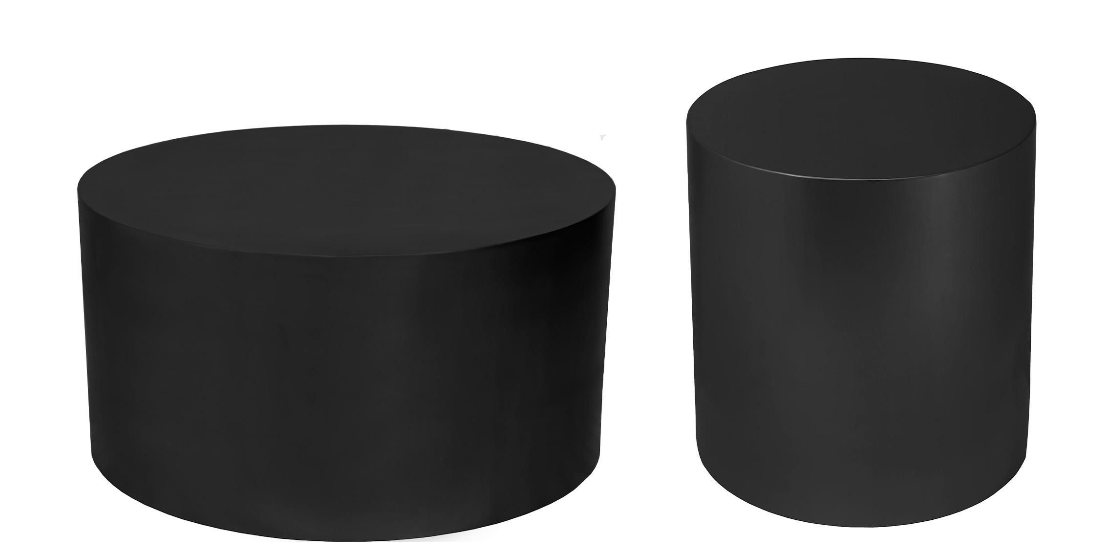 Contemporary, Modern Coffee Table Set CYLINDER 295 295-CT-Set-2 in Black 