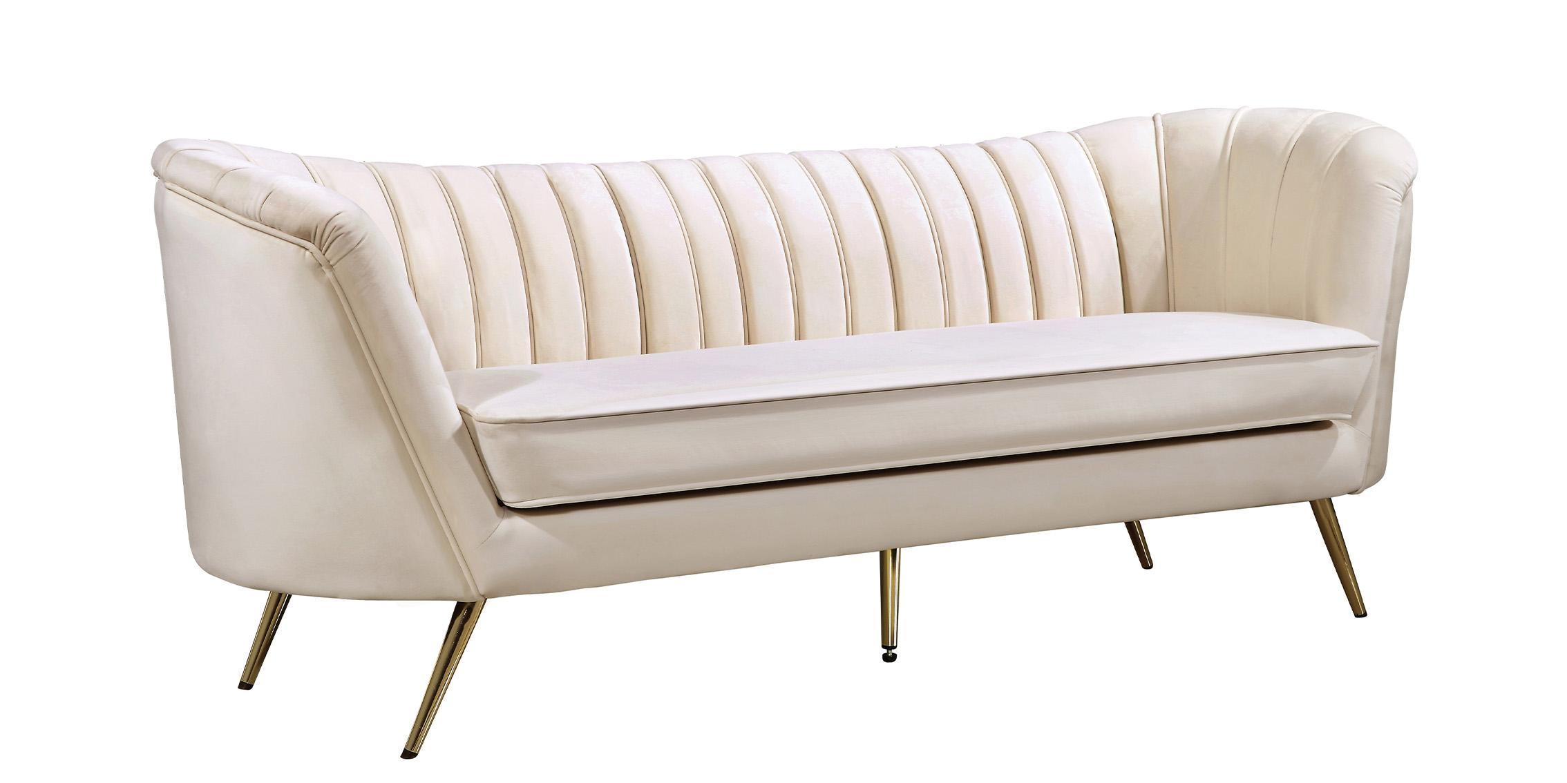 

    
Glam Cream Velvet Curved Back Sofa Margo 622Cream-S Meridian Modern Contemporary
