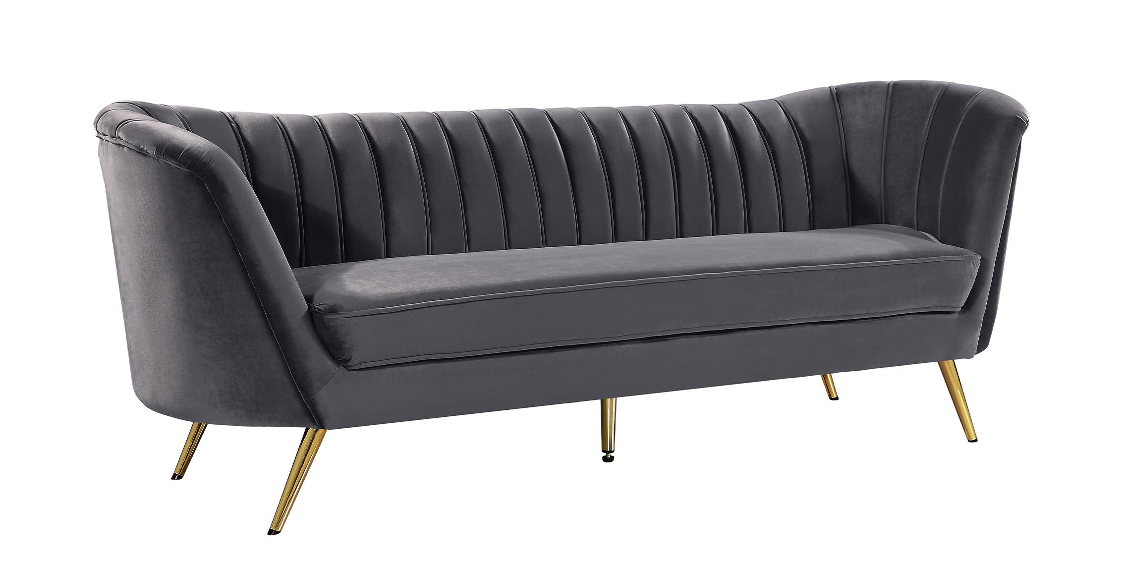 Contemporary, Modern Sofa Margo 622Grey-S 622Grey-S in Gray Velvet