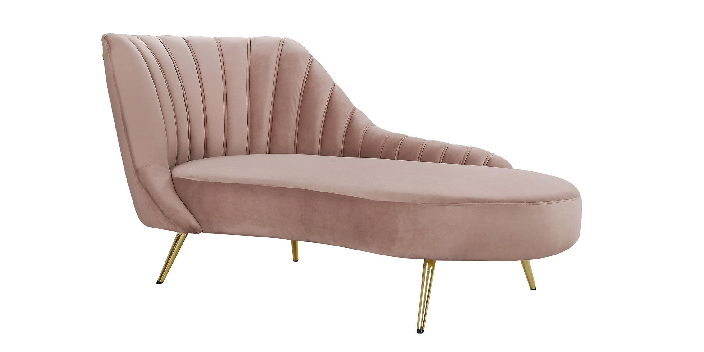 

    
Glam Pink Velvet Curved Back Chaise Lounge 622Pink Margo Meridian Contemporary
