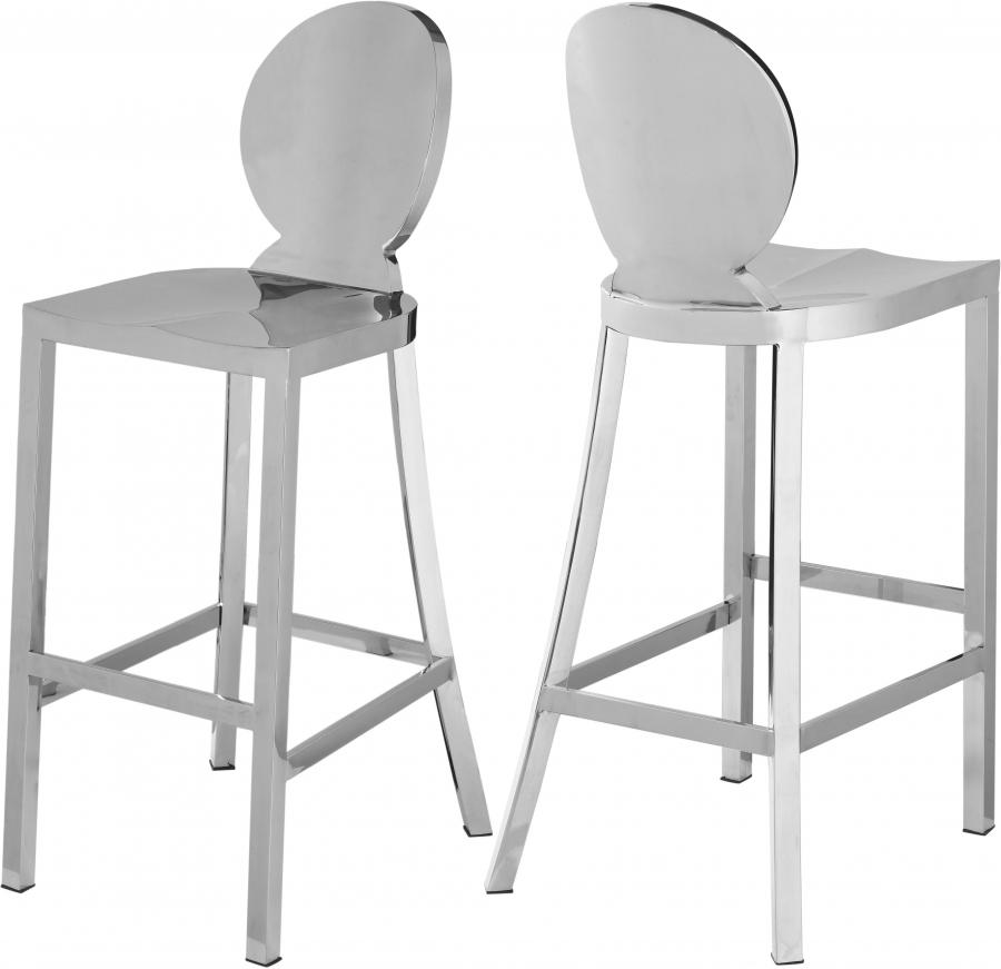 

    
Chrome Stainless Steel Bar Stool (Set of 2) Meridian Furniture 704 Maddox

