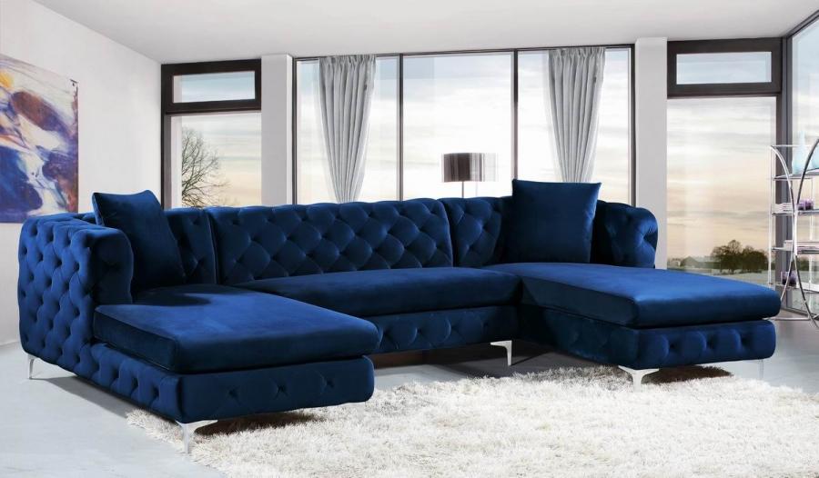 

    
Navy Velvet Double Chaise Sectional Gail 664Navy Meridian Contemporary
