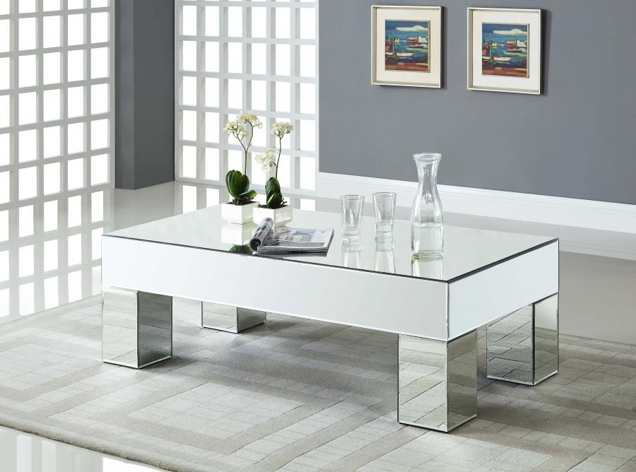 

    
Mirrored Coffee & End Table Set 2Pc Lainy 249-C Meridian Contemporary Design
