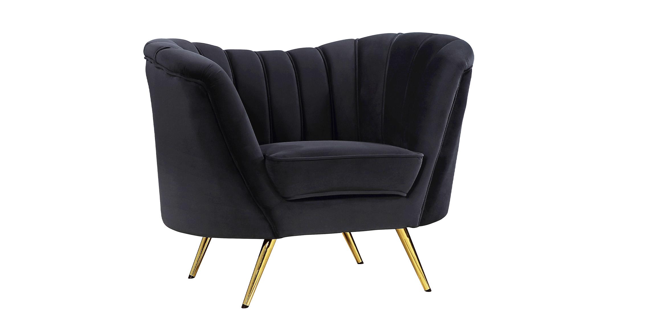 

    
Glam Black Velvet Accent Chair Set 2Pcs Margo 622Black-CMeridian Contemporary
