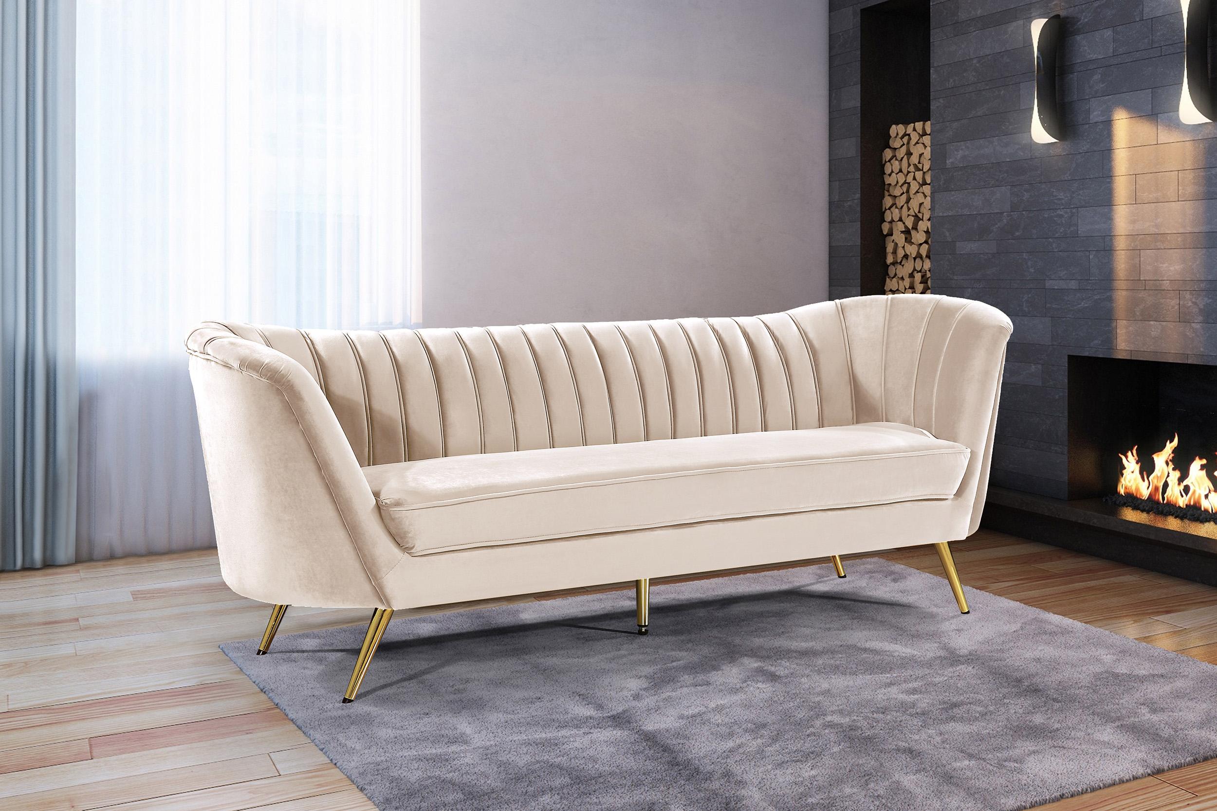 

    
Glam Cream Velvet Sofa Set 2Pcs Margo 622Cream-S Meridian Modern Contemporary
