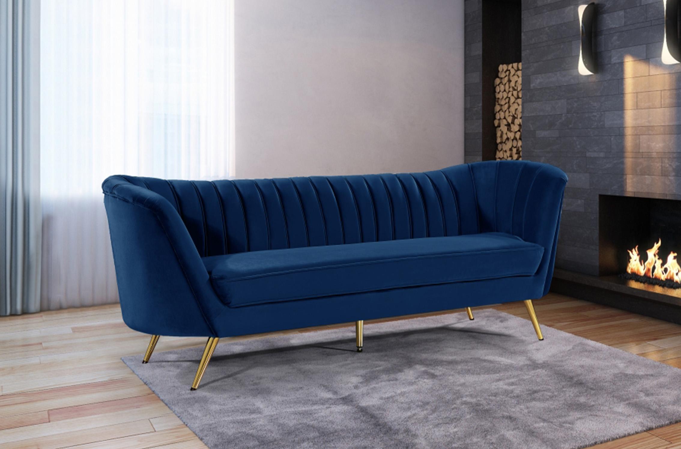

    
622Navy-S-Set-3 Glam Navy Velvet Sofa Set 3Pcs Margo 622Navy-S Meridian Modern Contemporary
