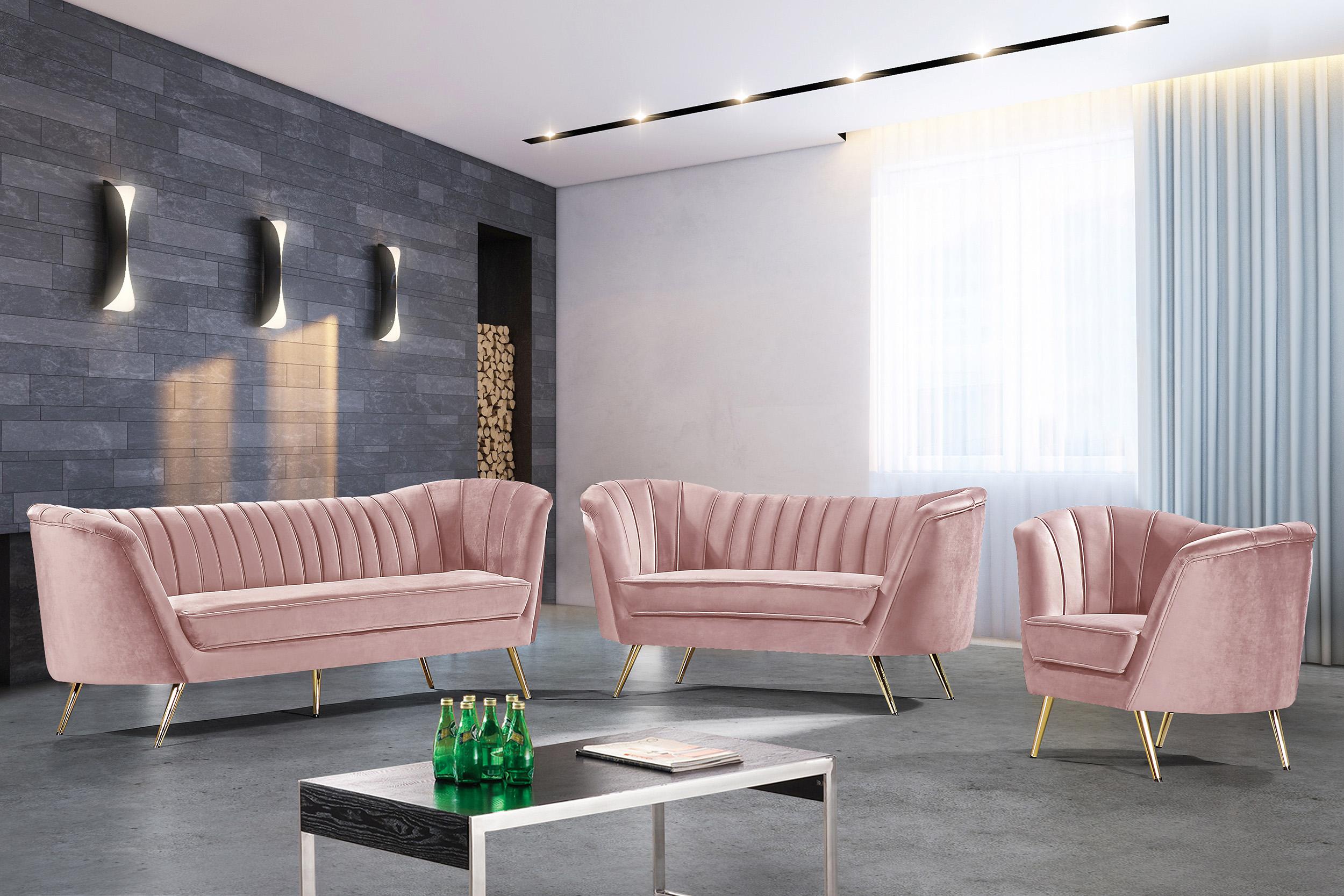 

    
622Pink-S-Set-2 Pink Velvet Sofa Set 2Pcs Margo 622Pink-S Meridian Modern Contemporary

