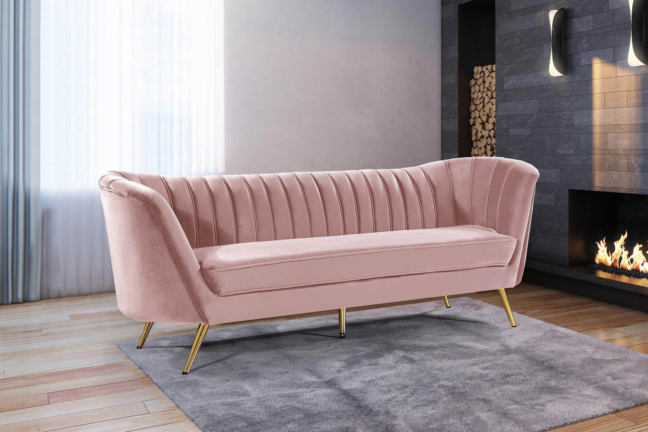 

    
622Pink-S-Set-3 Glam Pink Velvet Sofa Set 3Pcs Margo 622Pink-S Meridian Contemporary Modern
