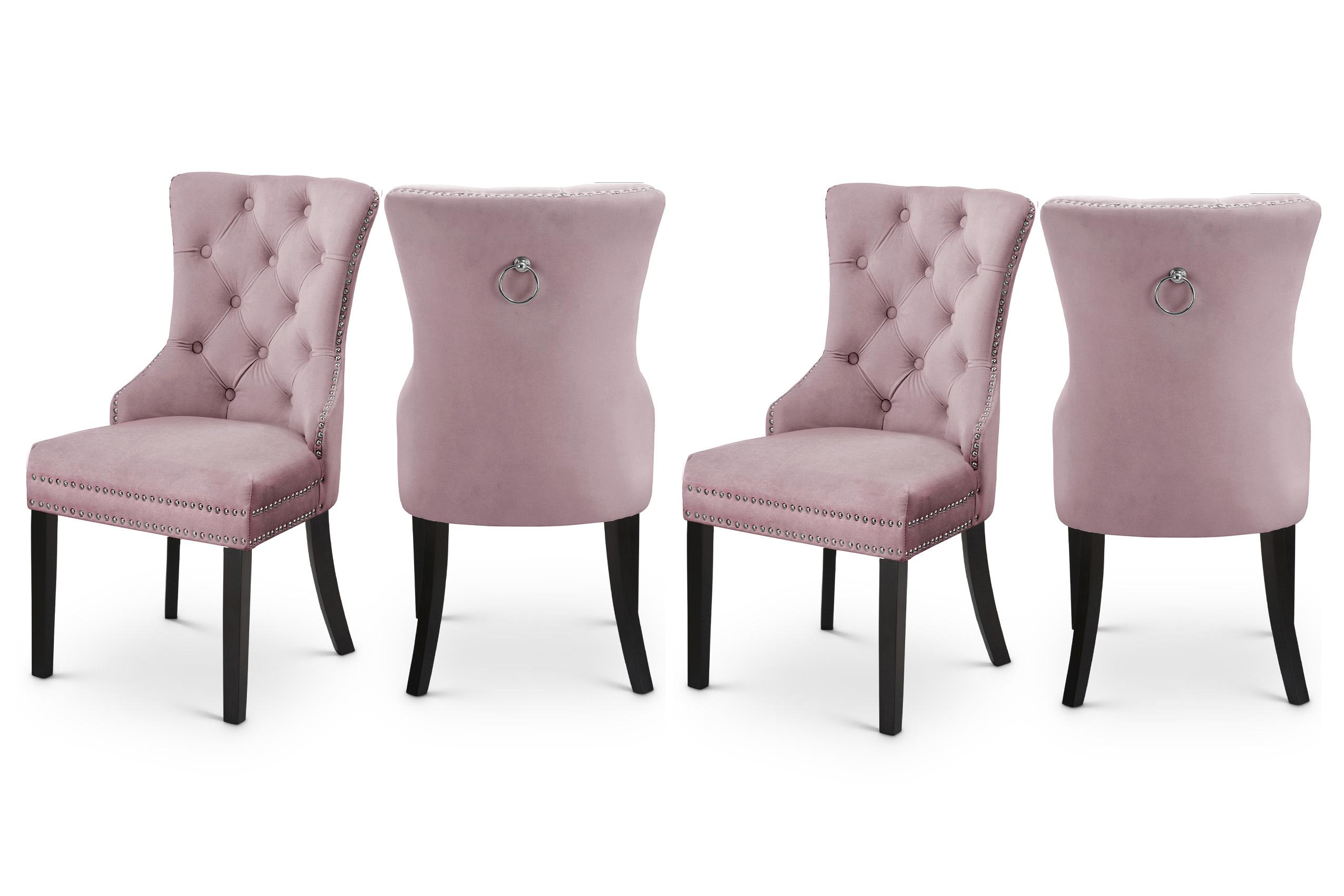 

    
Pink Velvet Dining Chair Set 4 Pcs Nikki 740Pink-C Meridian Classic Modern
