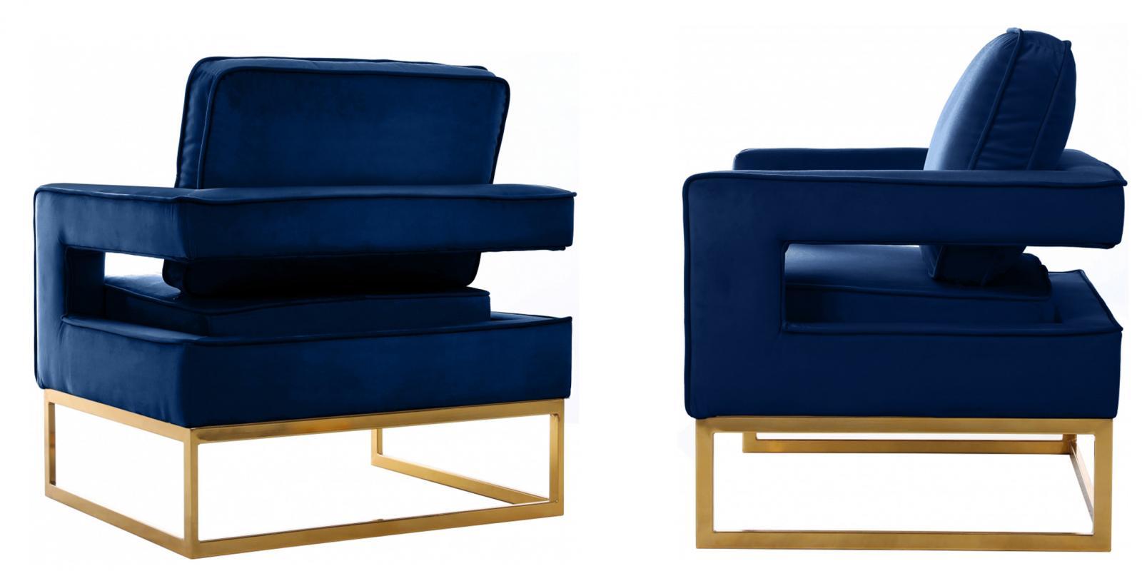 

    
Navy Velvet Gold Steel Base Chair Set 2Pcs 511Navy Meridian Contemporary Modern
