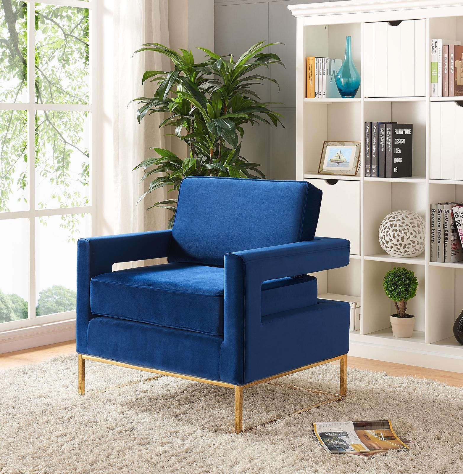 

        
Meridian Furniture Noah 511Navy-Set Accent Chair Set Navy blue/Gold Velvet 00647899944536

