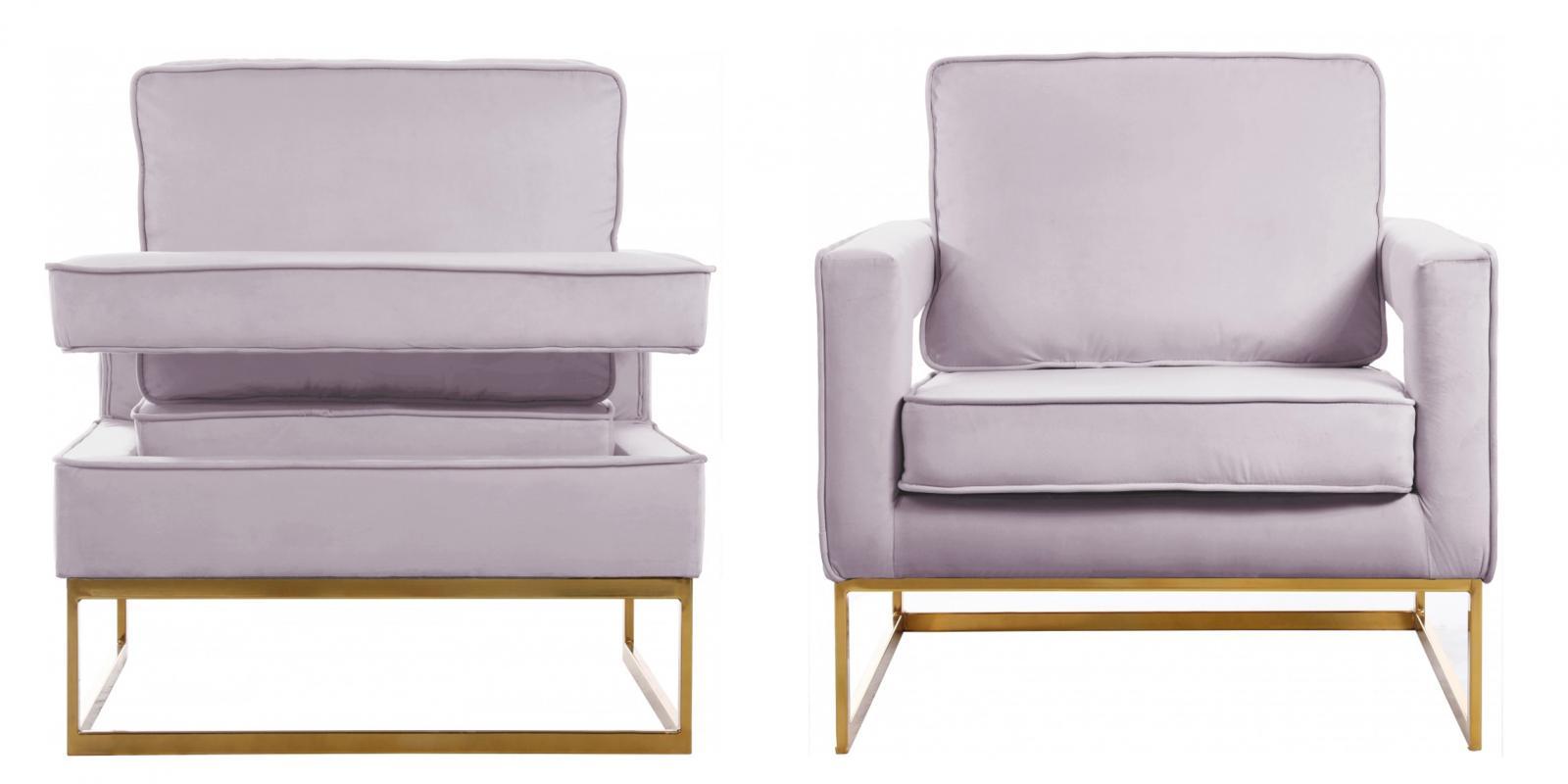 

    
Pink Velvet Gold Steel Base Chair Set 2Pcs 511Pink Meridian Contemporary Modern
