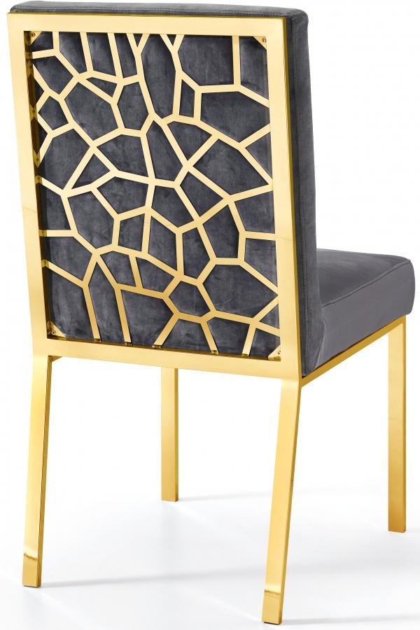 

        
Meridian Furniture Opal 737Grey-C-Set-4 Dining Chair Set Gray Velvet 0647899948640
