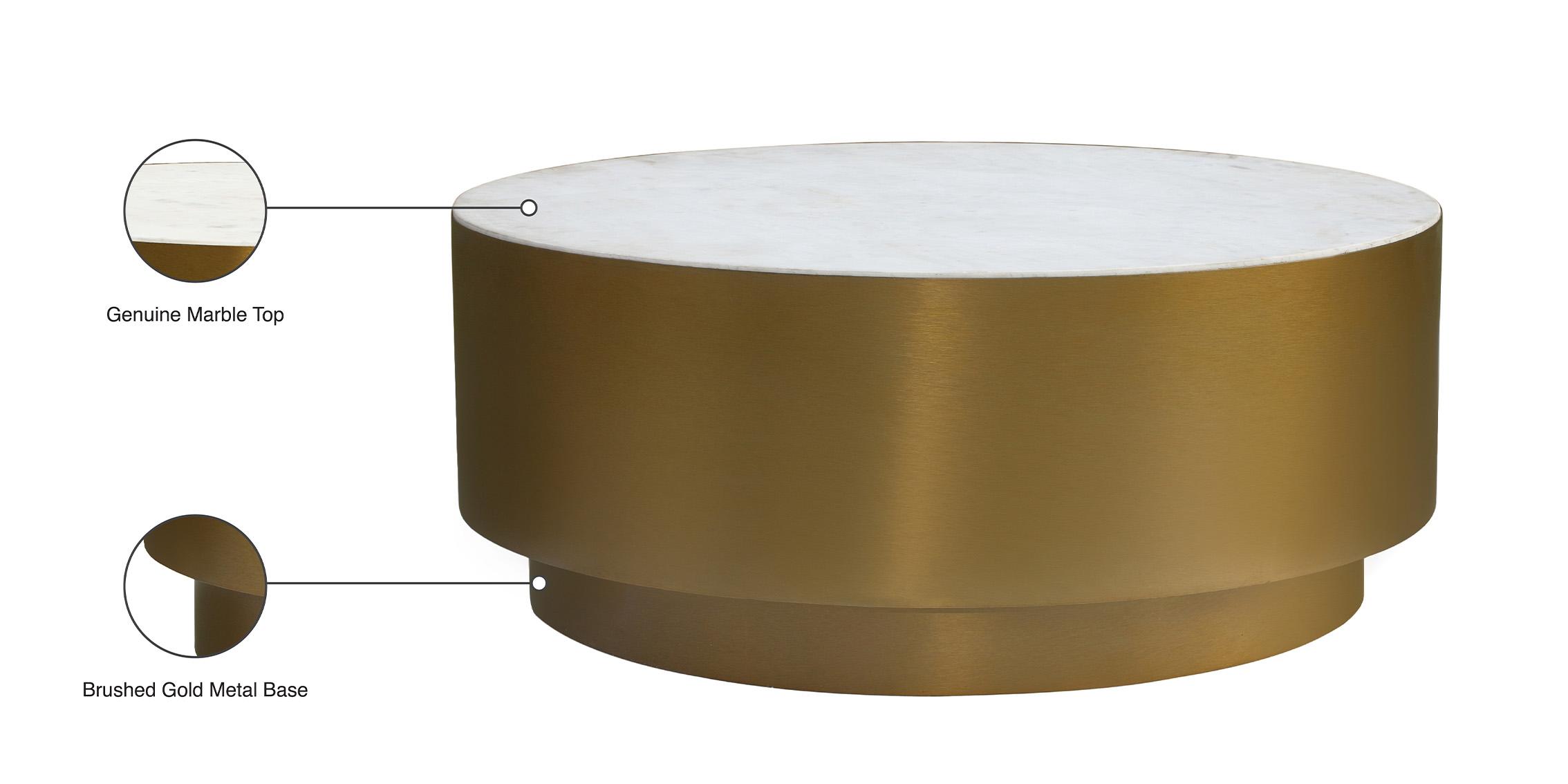 

                    
Buy Brushed Gold Metal & Marble Coffee Table Set 2Pcs PRESLEY 209-C Meridian Modern
