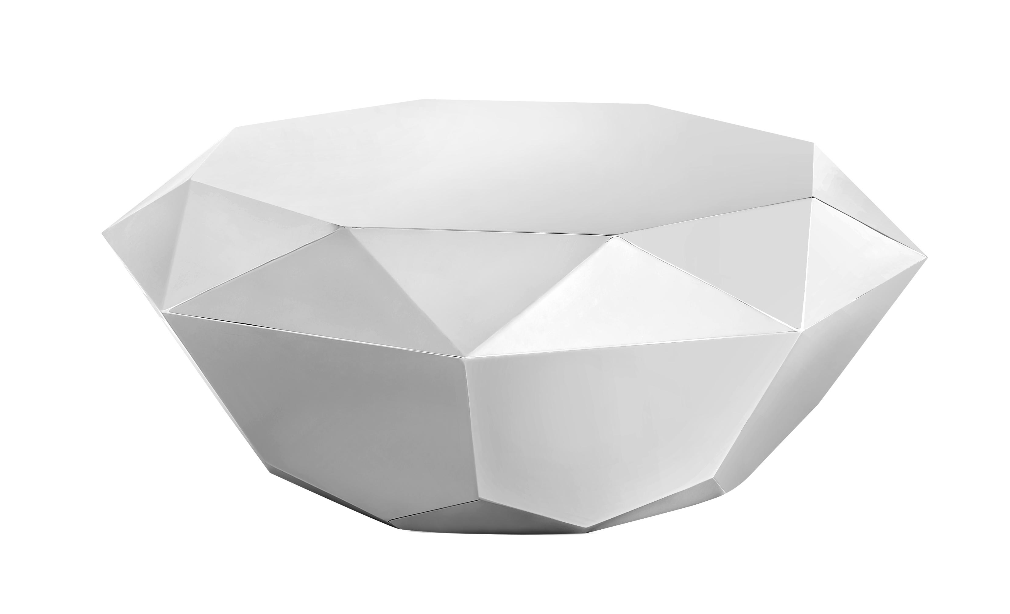 Contemporary Coffee Table Gemma 222Silver-C 222Silver-C in Rich Silver Stainless Steel