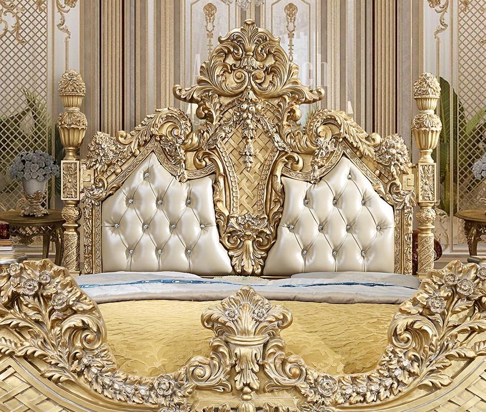 

    
Homey Design Furniture HD-1801 Panel Bed Metallic/Gold Finish/Antique HD-CK1801

