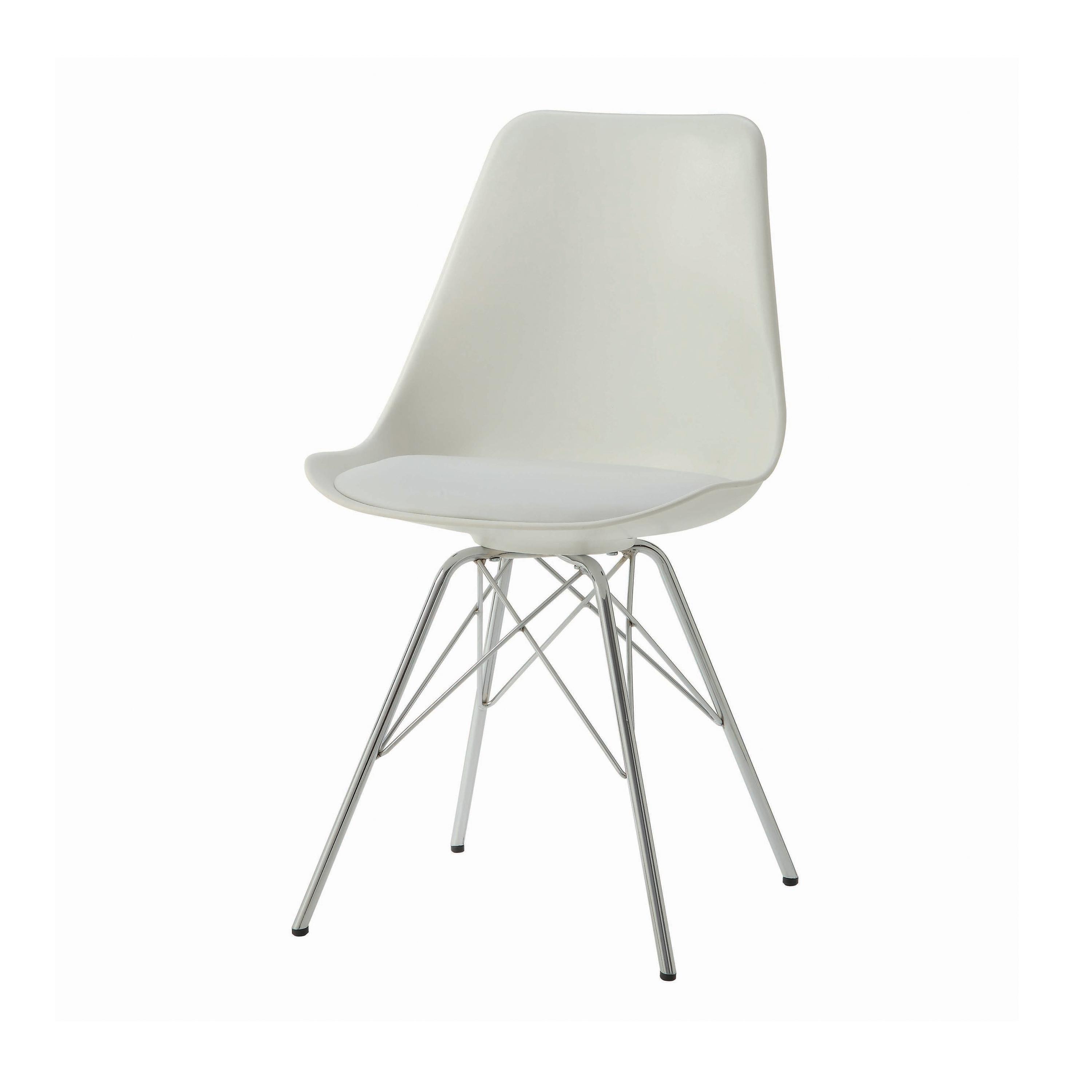 

    
Mid-century Modern White Metal Dining Chair Set 2pcs Coaster 102792 Lowry
