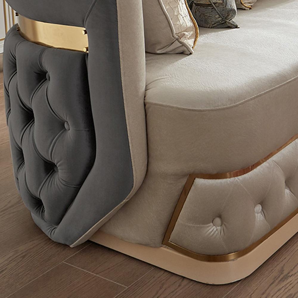 

    
Homey Design Furniture HD-9008 Loveseat Gray/Beige HD-L9008
