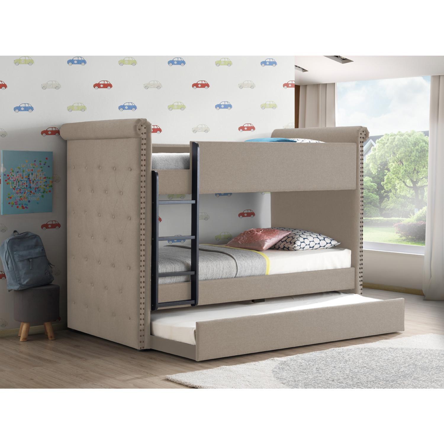 

                    
Acme Furniture Romana Twin/Twin Bunk Bed Beige Fabric Purchase 

