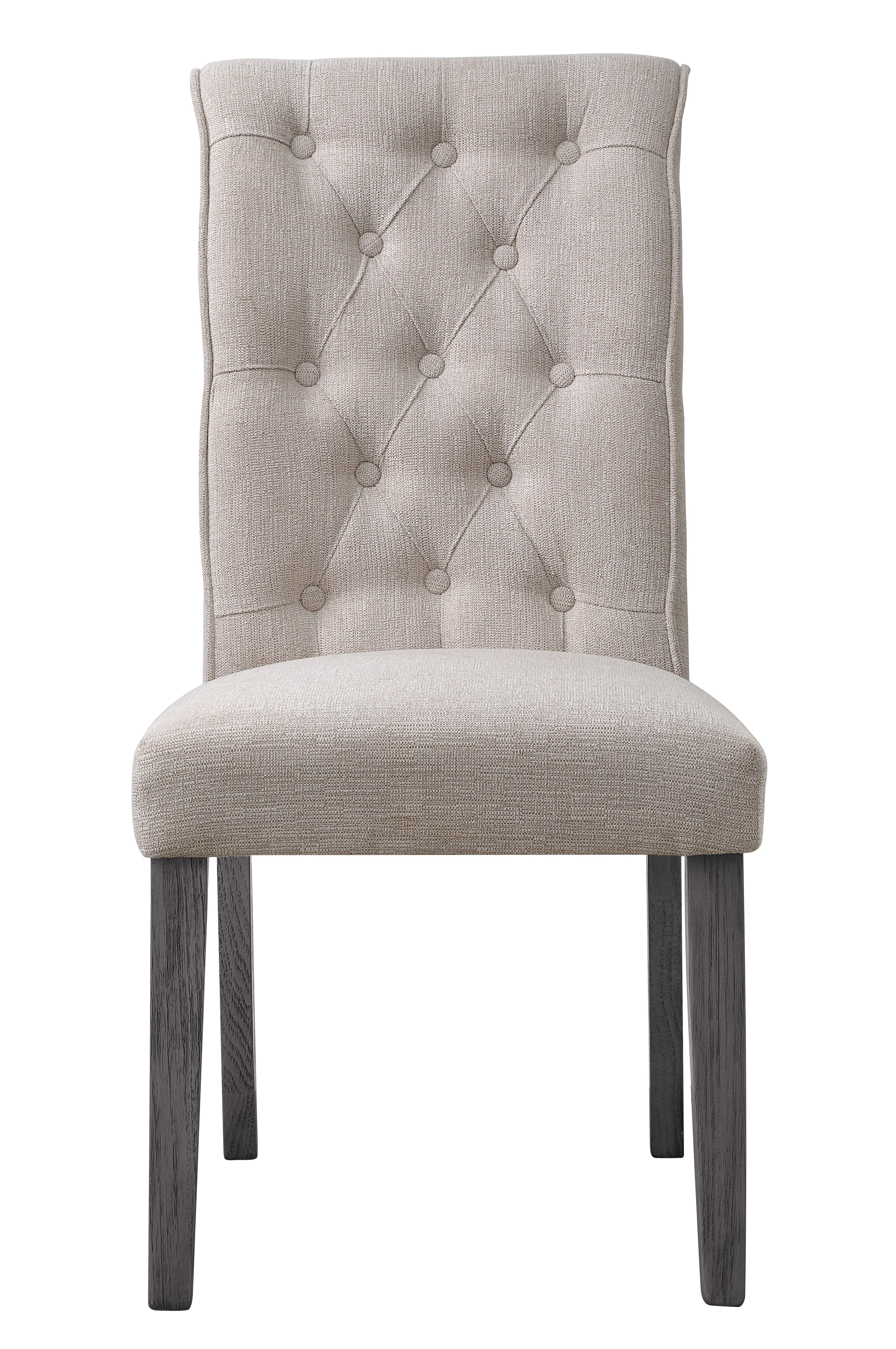 

    
Modern Beige Linen & Gray 2x Dining Chairs by Acme Yabeina 73267-2pcs

