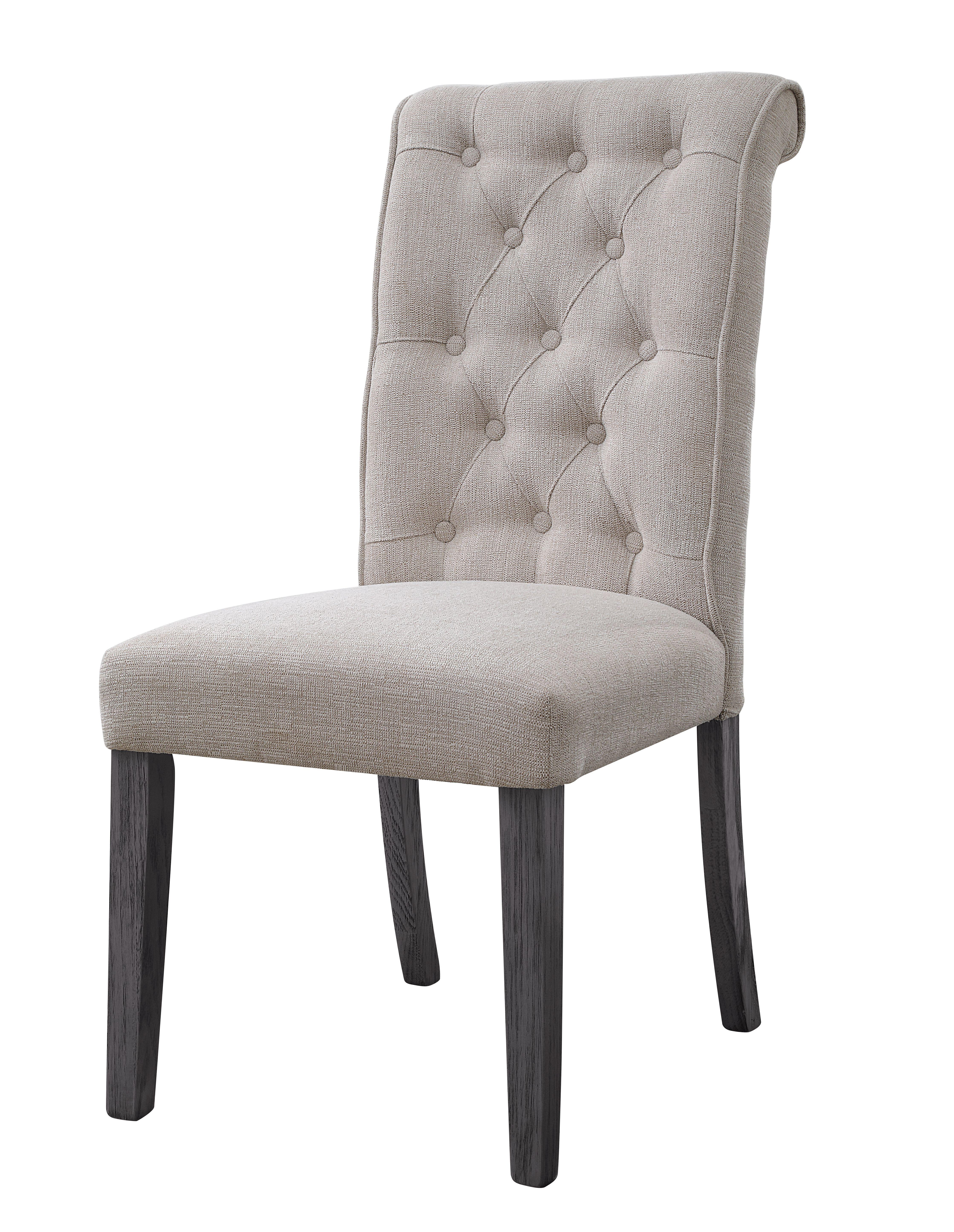 Modern Dining Chair Yabeina 73267-2pcs in Gray Linen