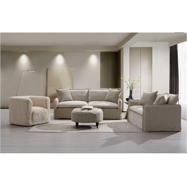 Modern Living Room Set Upendo Living Room Set 4PCS LV03080-4PCS LV03080-4PCS in Multi-Color Patterned, Beige Linen