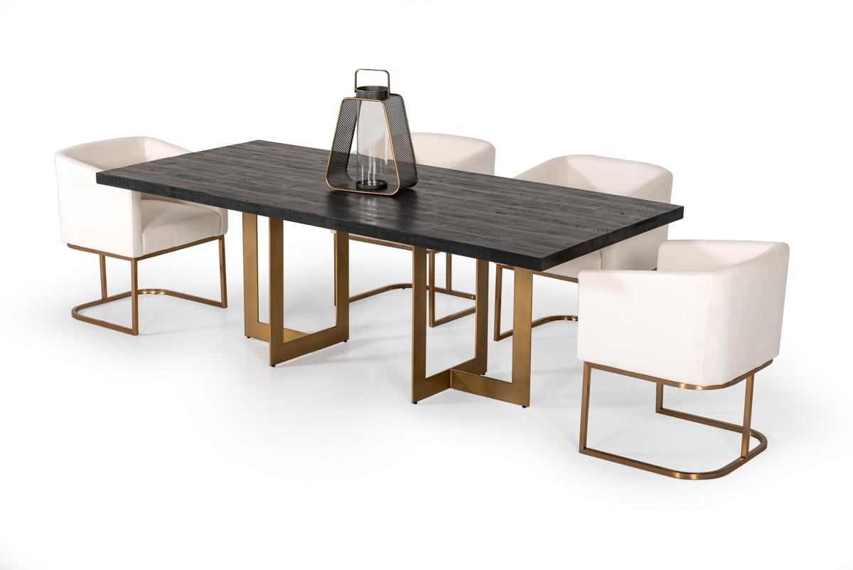 

    
Modern Black Acacia & Antique Brass Dining Table + 4 Chairs by VIG Modrest Cheryl
