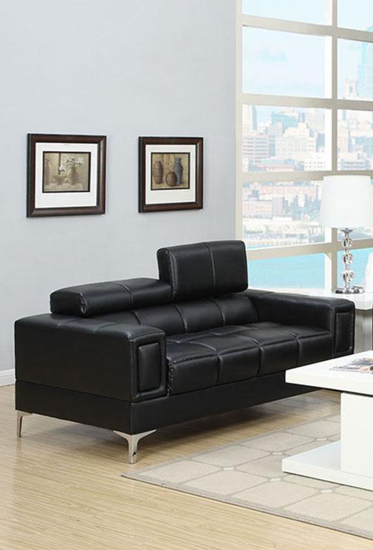 

    
Black Bonded Leather 2-Pcs Sofa Set F7239 Poundex Modern Contemporary
