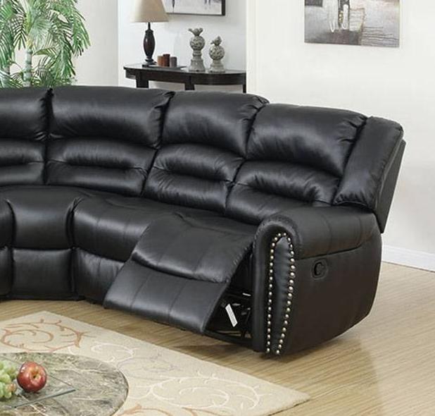 

    
Poundex Furniture F6743 Reclining Sectional Black F6743
