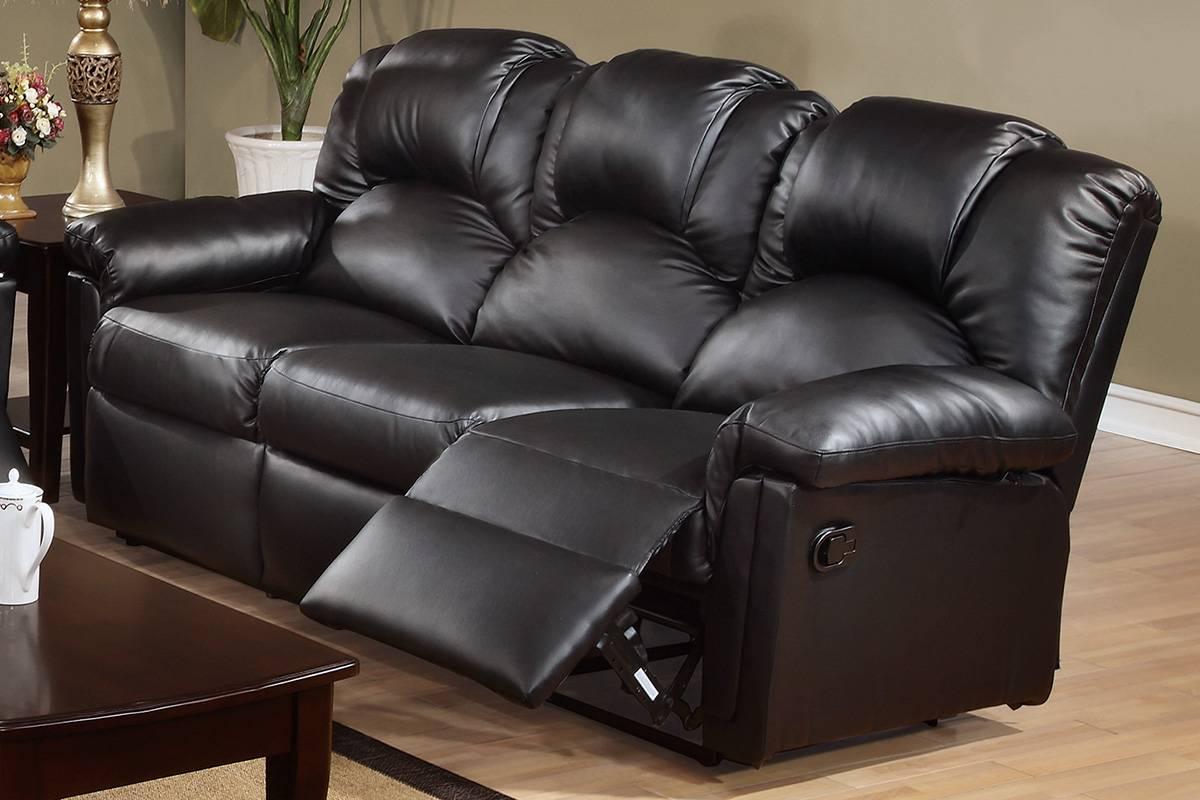 Contemporary, Modern Motion Sofa F6672 F6672 in Black Bonded Leather